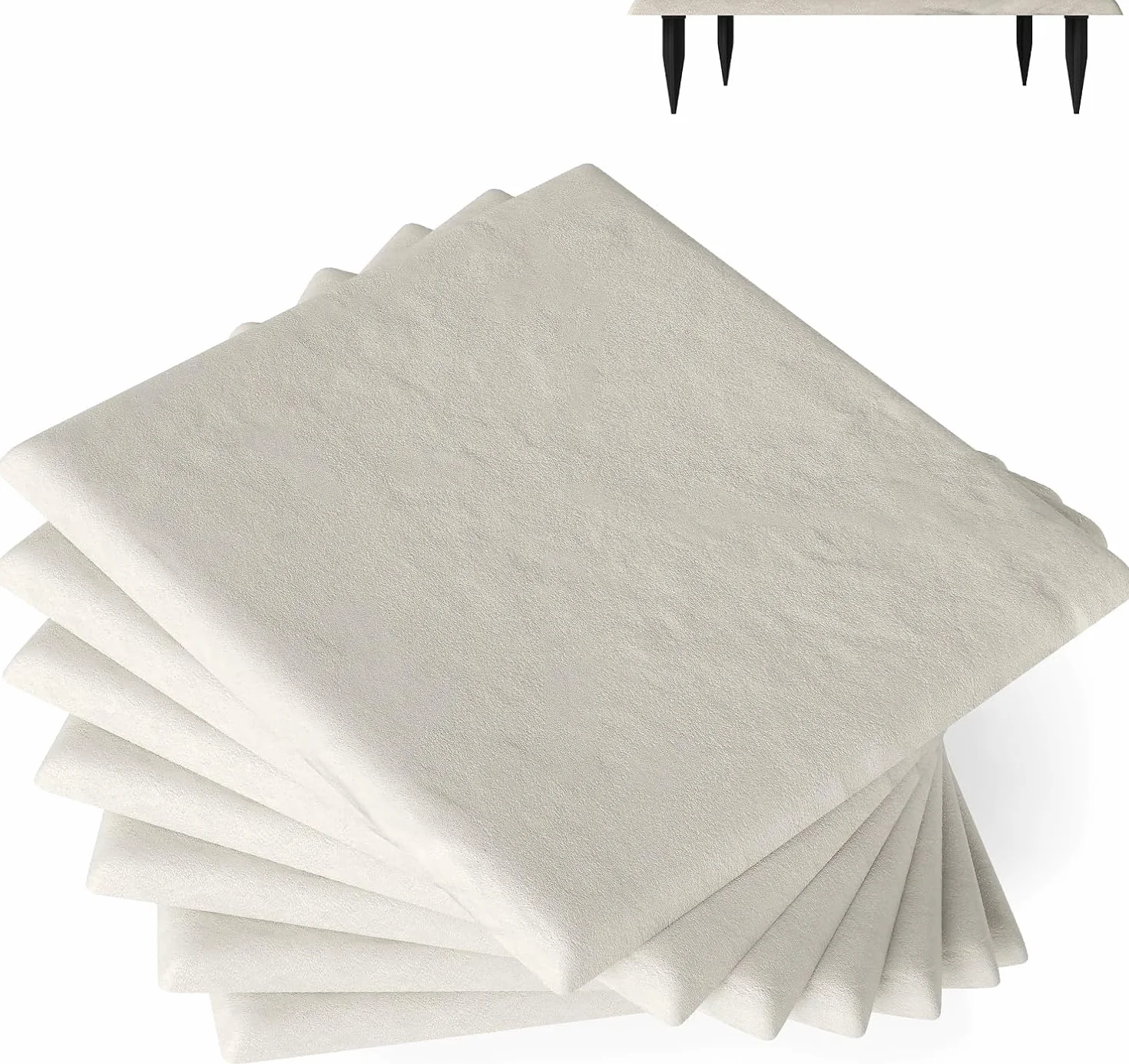 LIFEZEAL 8 Pezzi Pietre da Giardino con 4 Picchetti, Piastrelle per Esterno 39,5 x 39,5 cm, Pietre Decorative in PP Resistente per Passerelle da Giardino e Passeggiate Esterne (Beige)
