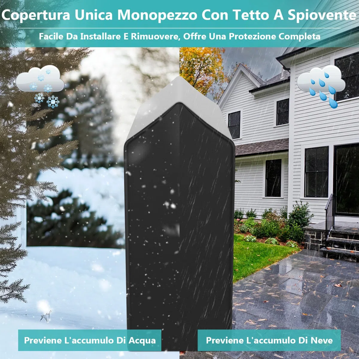 Himimi Legnaia da Esterno 185x70x185 cm 2,4 m³ Copertura Protettiva Integrata