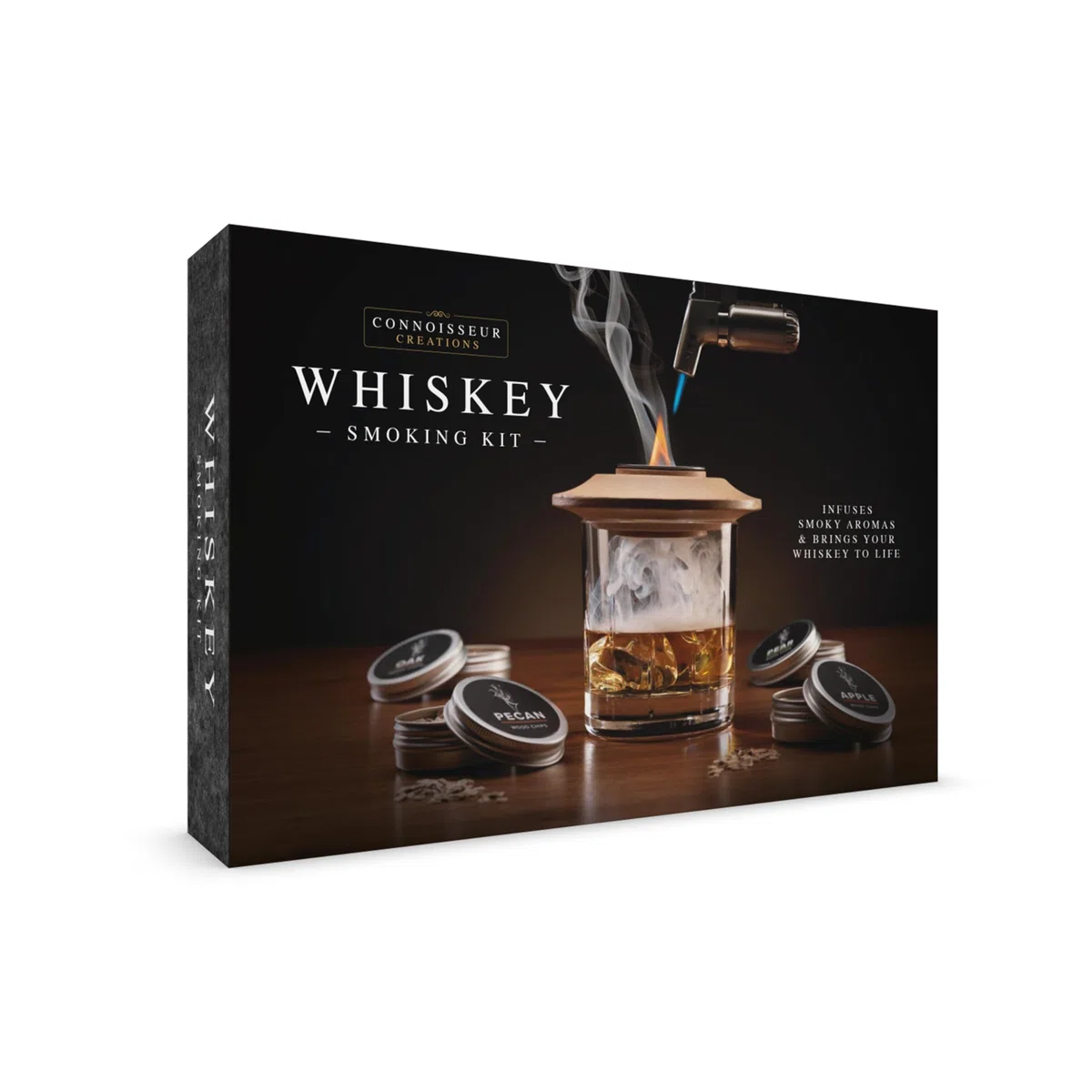 Connoisseur Creations - Set di affumicatori per whisky, accessori per la combustione del legno