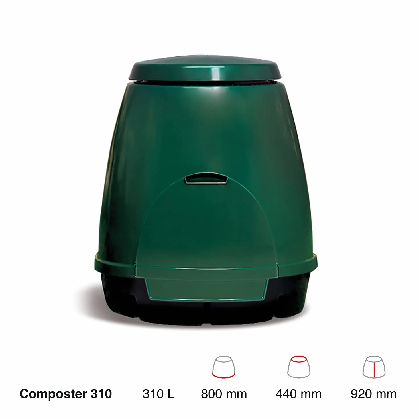 Composter 310 litri con aeratore manuale e contenitore per organico