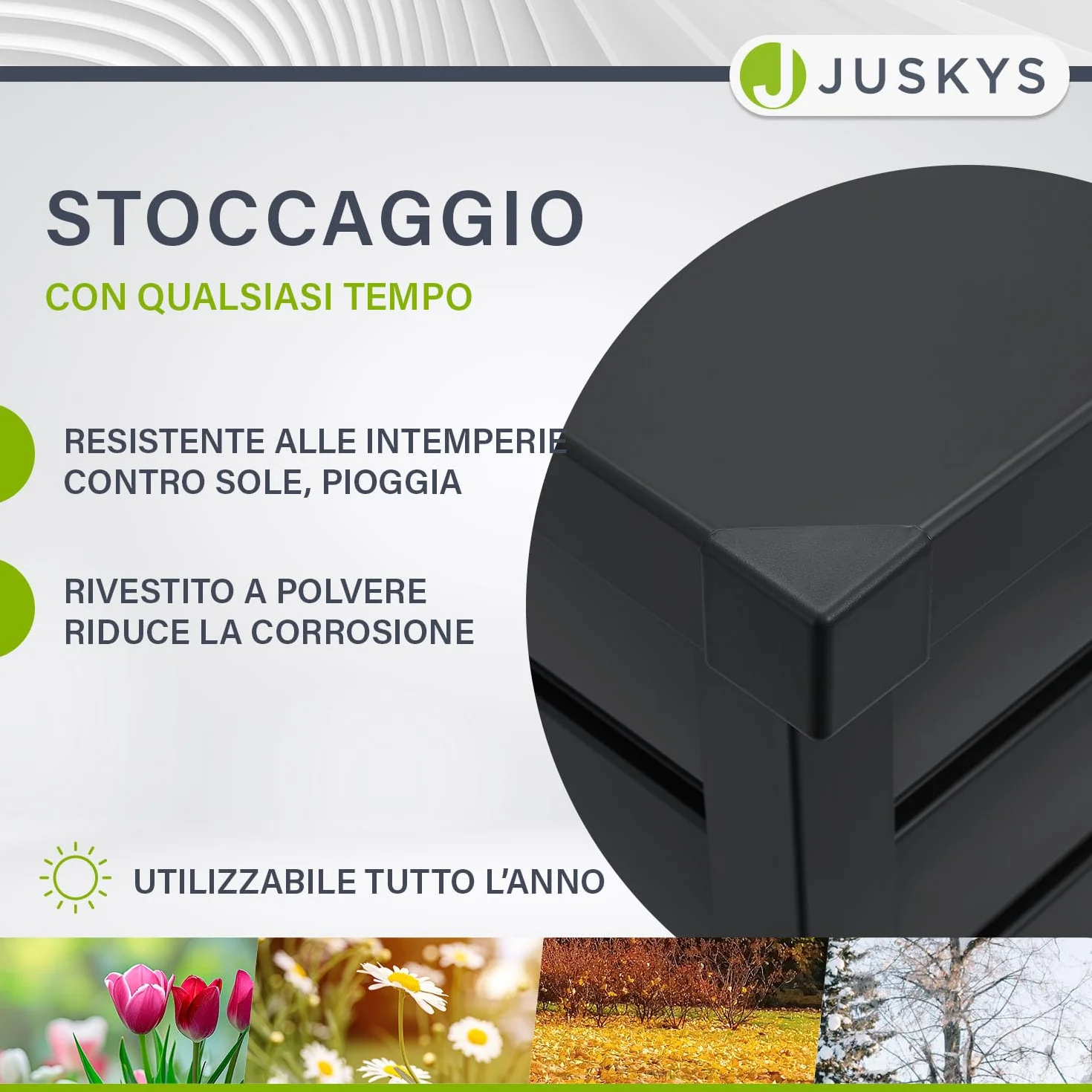 Juskys box di stoccaggio in metallo Limani 380 L – per esterni, impermeabile e chiudibile a chiave – contenitore da giardino per cuscini – antracite