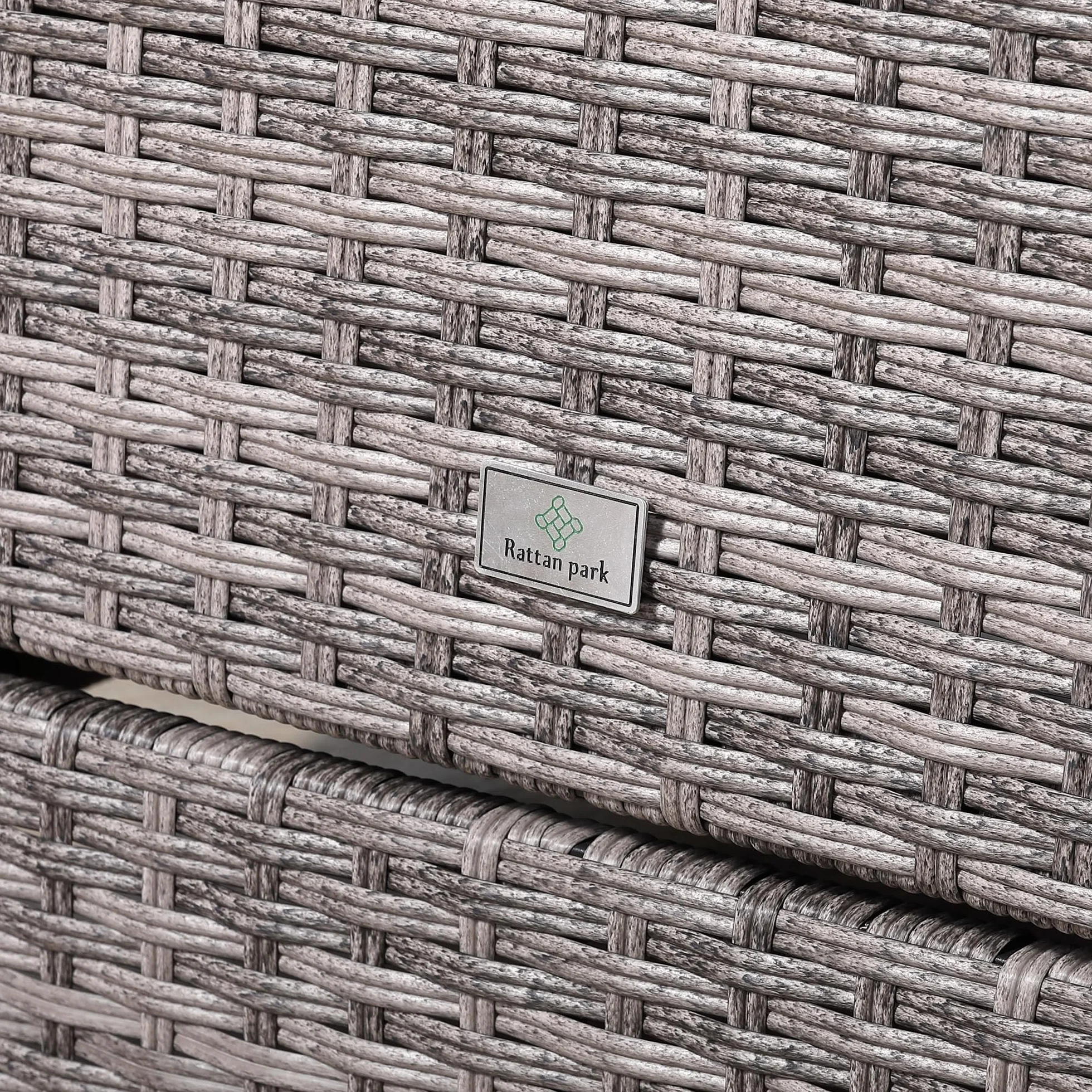 Rattan park Poltrona relax con schienale regolabile, con tavolo pieghevole e cuscino, per giardino, terrazza, esterno – vimini marrone (Brown)