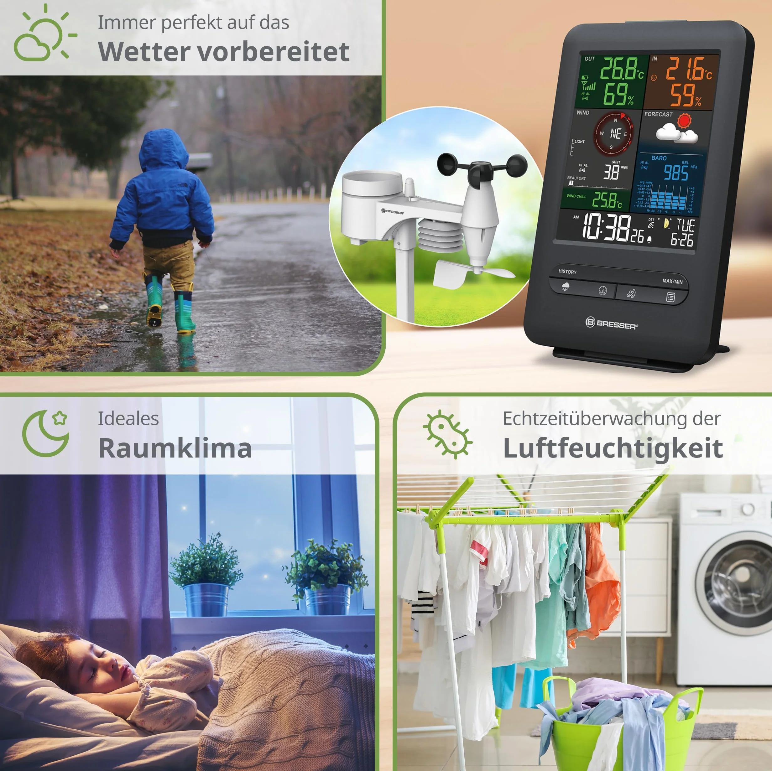Bresser Centro Meteo 5 in 1 Beaufort con display a colori