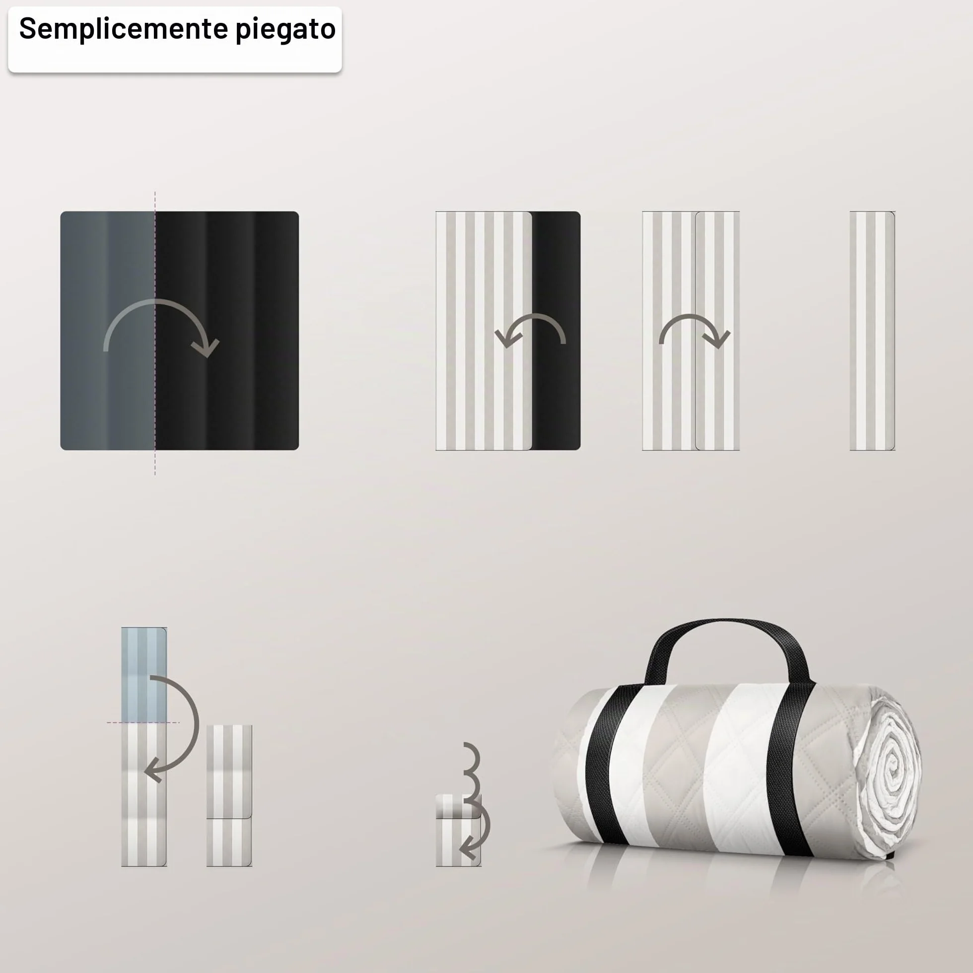 HOEL Coperta Picnic Impermeabile 200x200 cm Stuoia Mare Imbottita Telo da Spiaggia