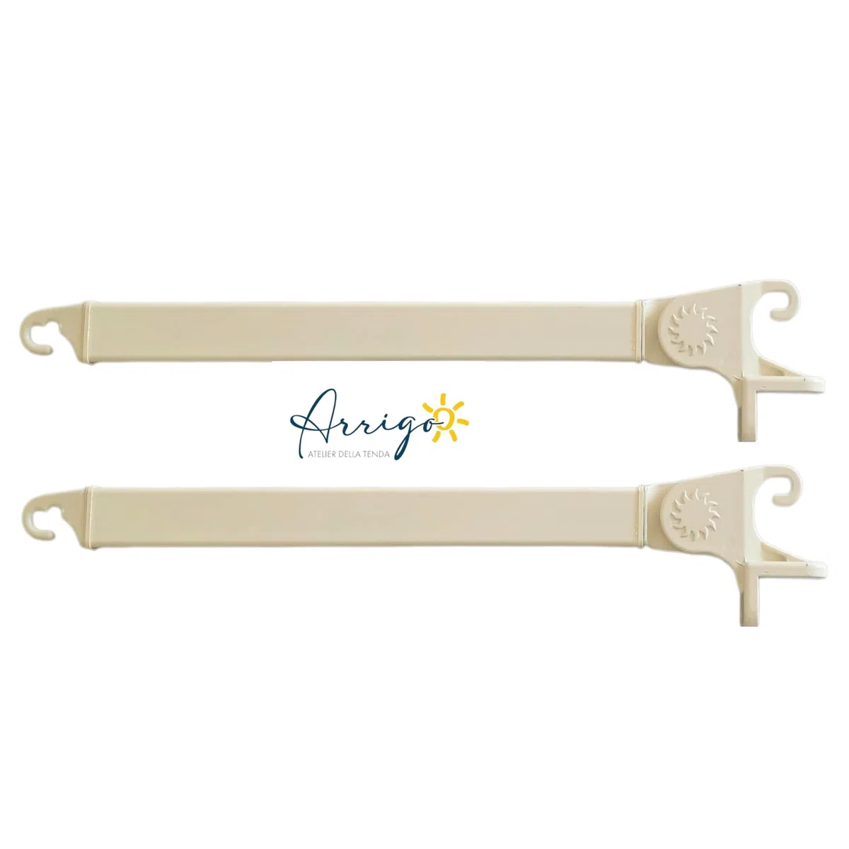 Coppia Bracci per Tende da Sole Universali in Alluminio Verniciato Compatibili Tempotest Parà 70 cm Avorio