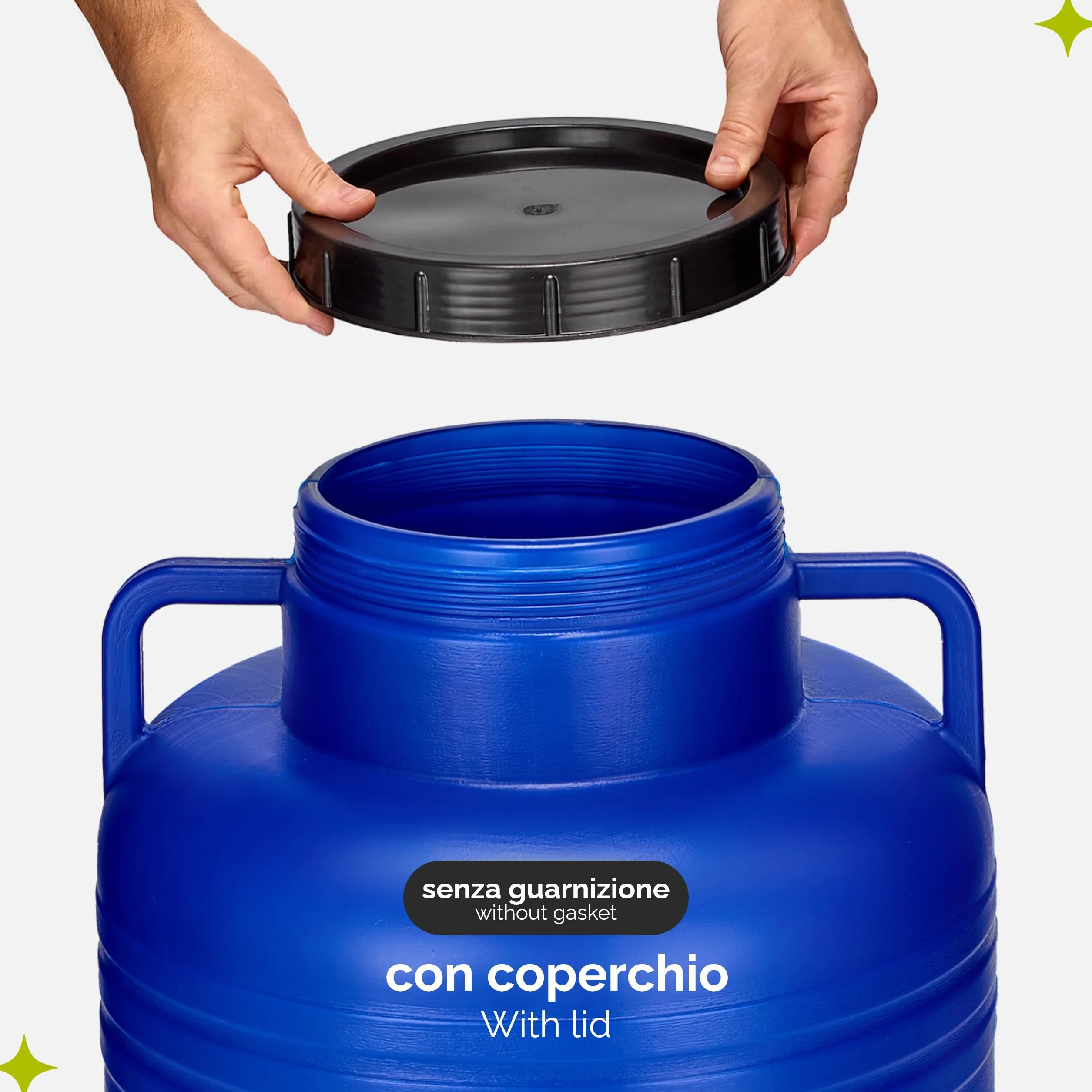 Garronda bidone plastica BPA-free 80 litri per alimenti tanica acqua cisterna con coperchio Blu