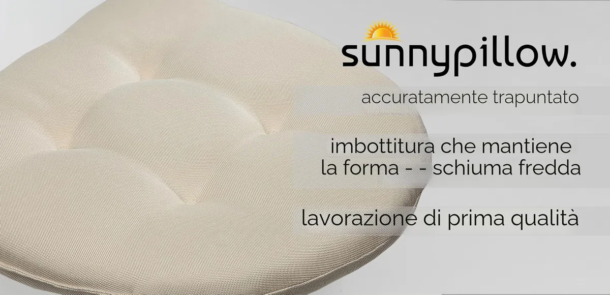Sunnypillow Set da 4 Cuscini Sedie Cucina 40x40x5cm Seduta Interno Esterno Giardino Cremoso