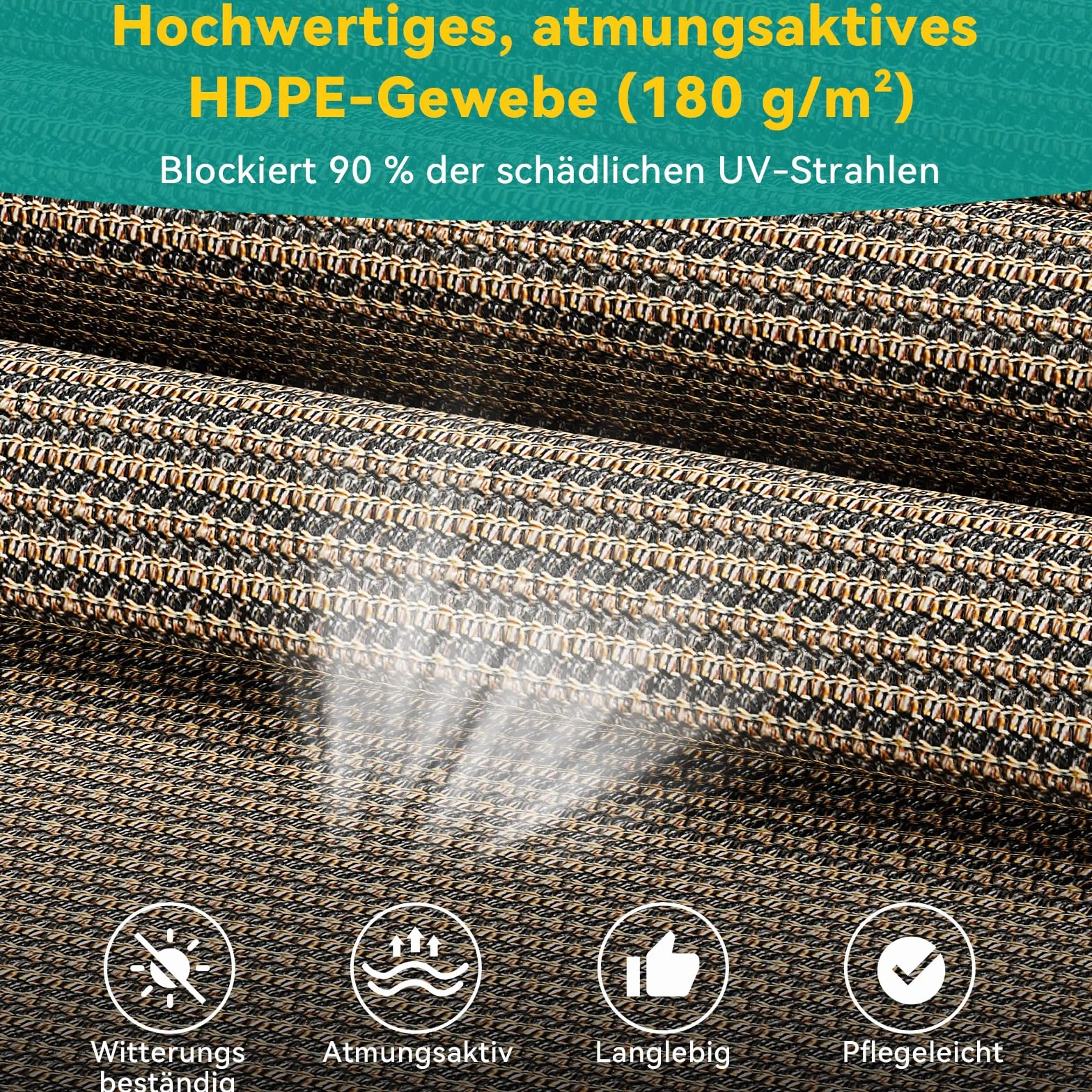LIFERUN Tenda Verticale HDPE 200×310 cm Marrone, Tenda a Pinza Estensibile Senza Forare, Protezione Solare UV, Antivento, per Balcone Giardino Terrazza