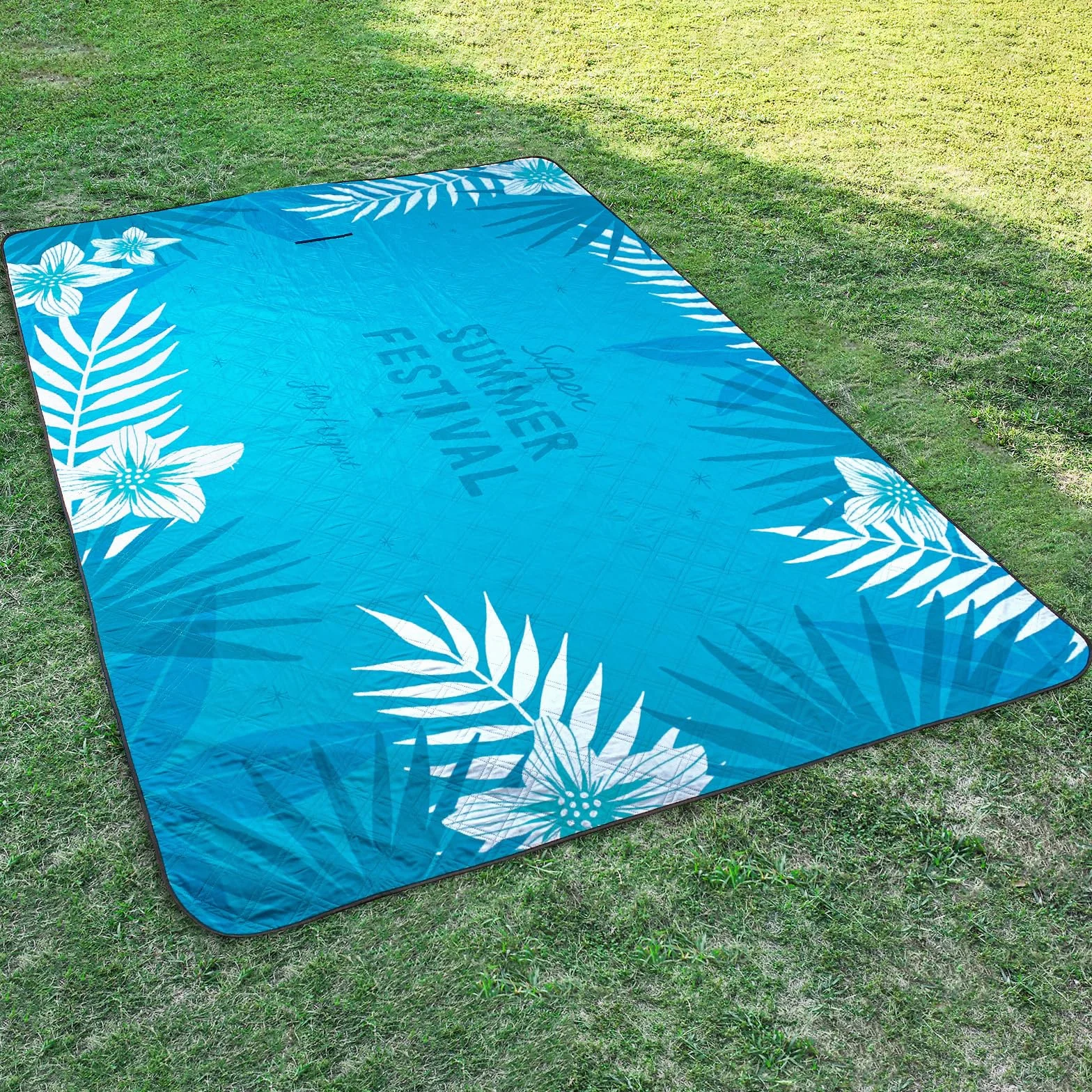 DEWUR Coperta da Picnic Impermeabile Lavabile Sandfrei XXL 300x200cm Blu
