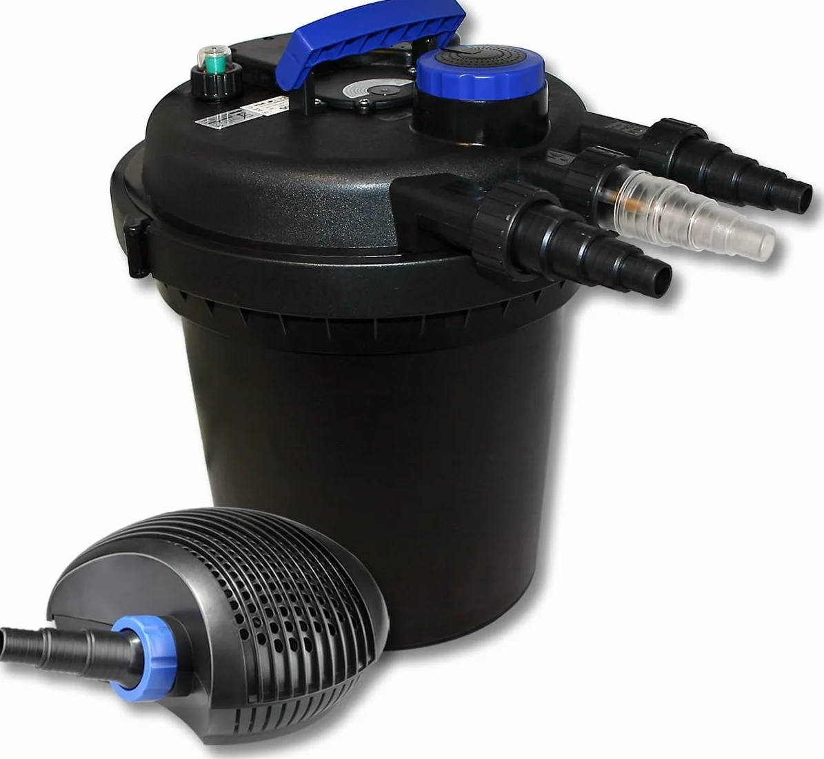SunSun Set per laghetti Filtro a pressione 6000l Chiarificatore UVC 11W Pompa da 20W
