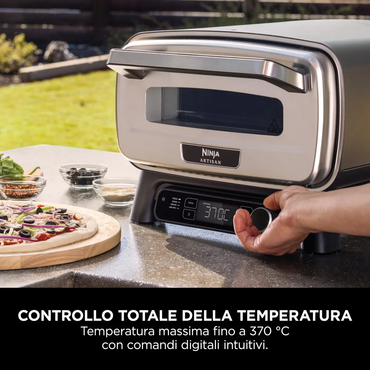 Ninja Artisan Forno elettrico per pizza e friggitrice ad aria MO201EU 30 cm