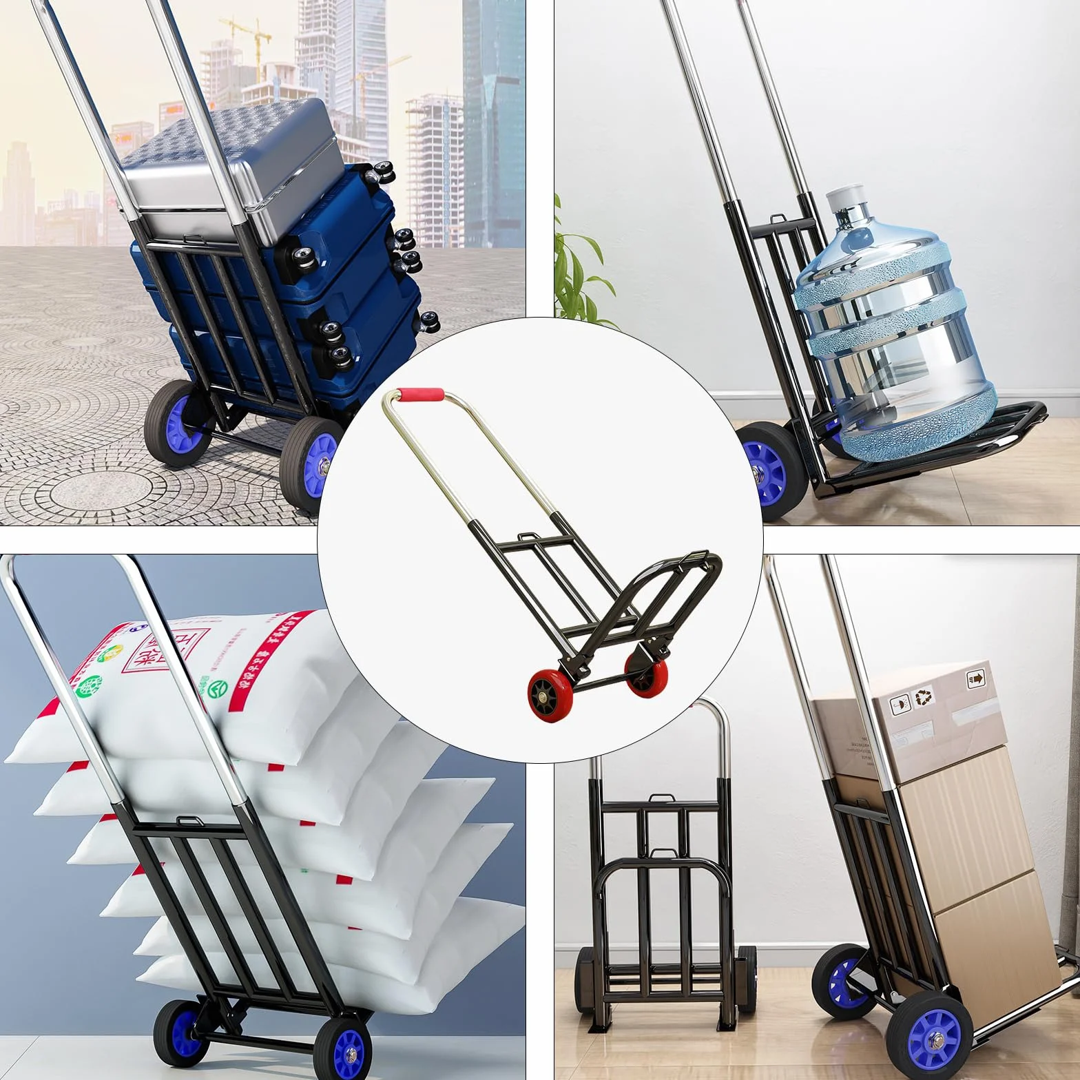 Carrello a mano pieghevole multiuso portatile per casa e giardino