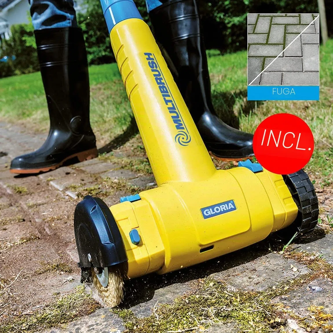 GLORIA MultiBrush speedcontrol PLUS 500W 11-in-1 Electric Brush for Stone, Grout, Wood & Lawn