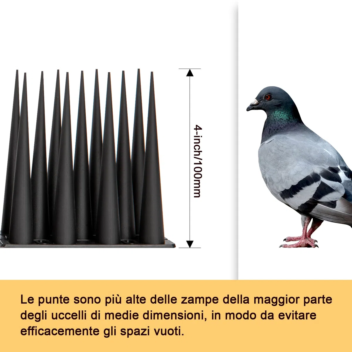 OFFO Dissuasori per Piccioni, Spuntoni per Piccioni 12m, Anti Dissuasori Balcone per Le Recinzioni dei Tetti,Nero