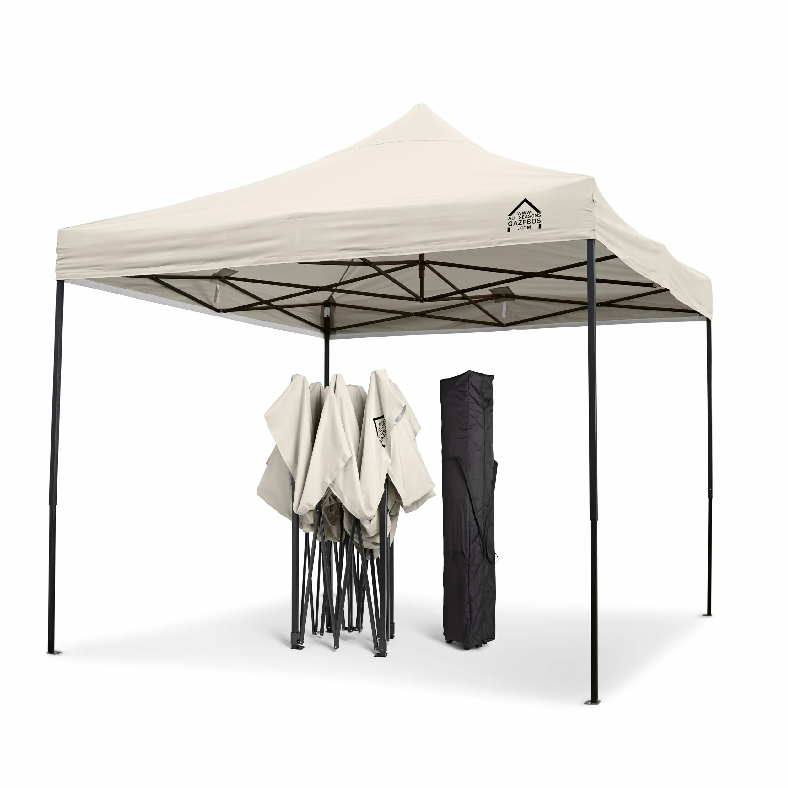 All Seasons Gazebos 3x3m Pop Up Gazebo z akcesoriami i torbą na kółkach, wodoodporny, Kremowy