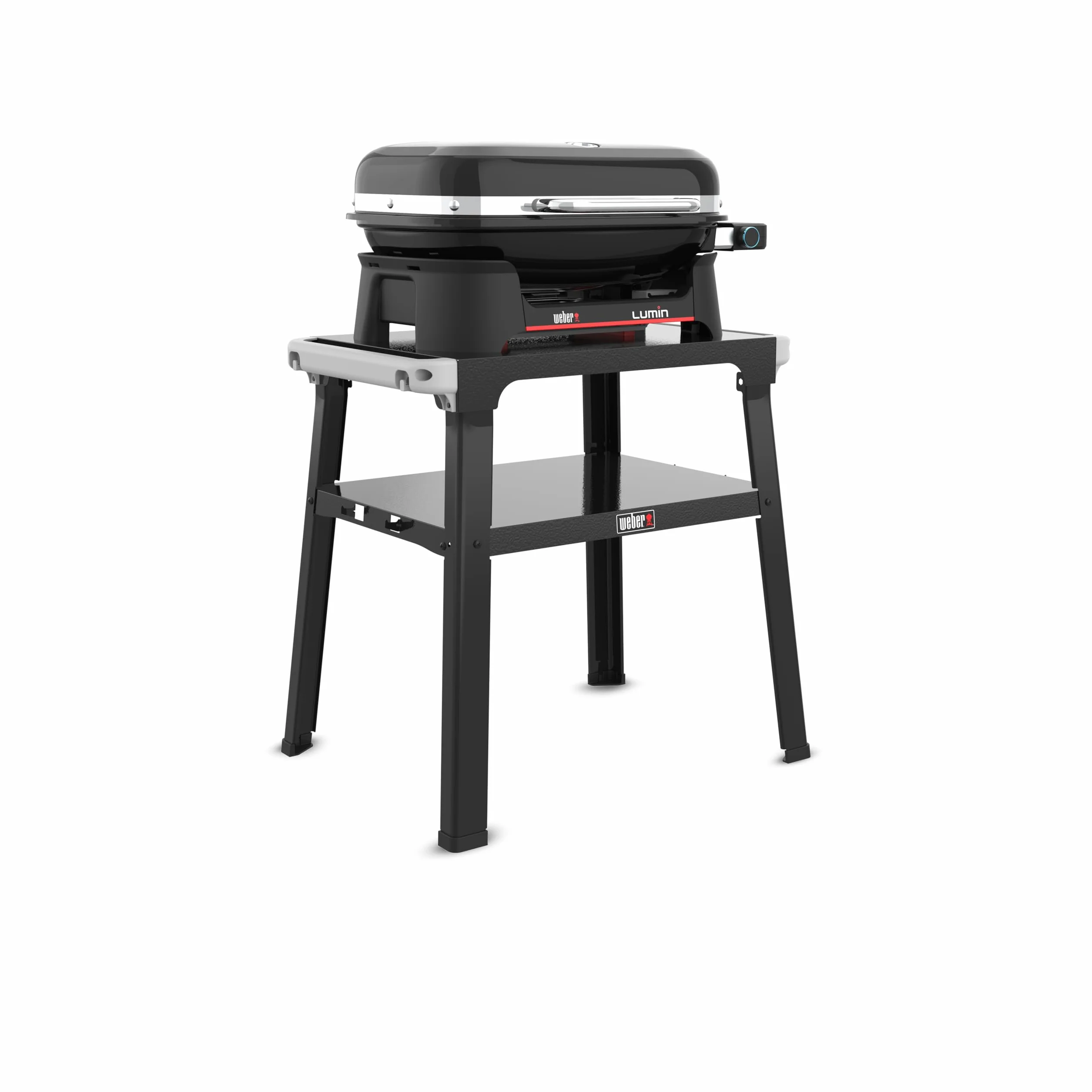 Weber Lumin Barbecue Elettrico 315°C Griglie Ghisa Smaltata Porcellana 33x49 cm Nero