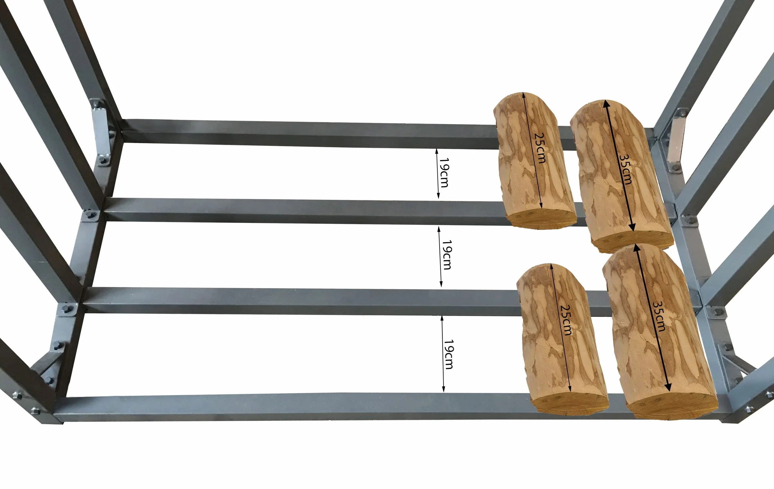 Scaffalatura in Metallo per Legna da Ardere 185x70x185 cm 2,3 m3 Antracie