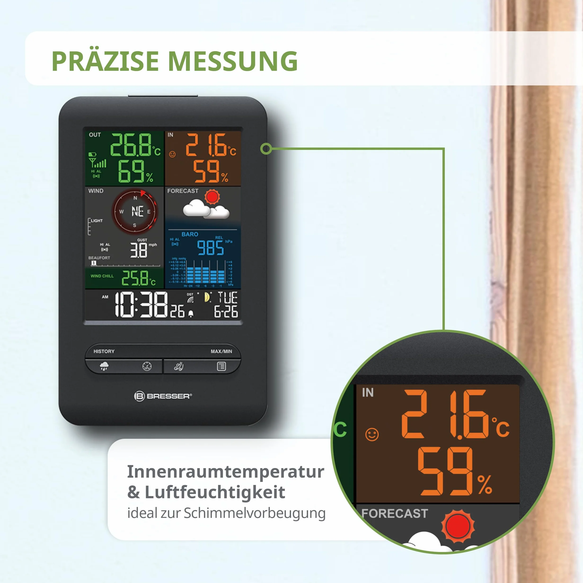 Bresser Centro Meteo 5 in 1 Beaufort con display a colori