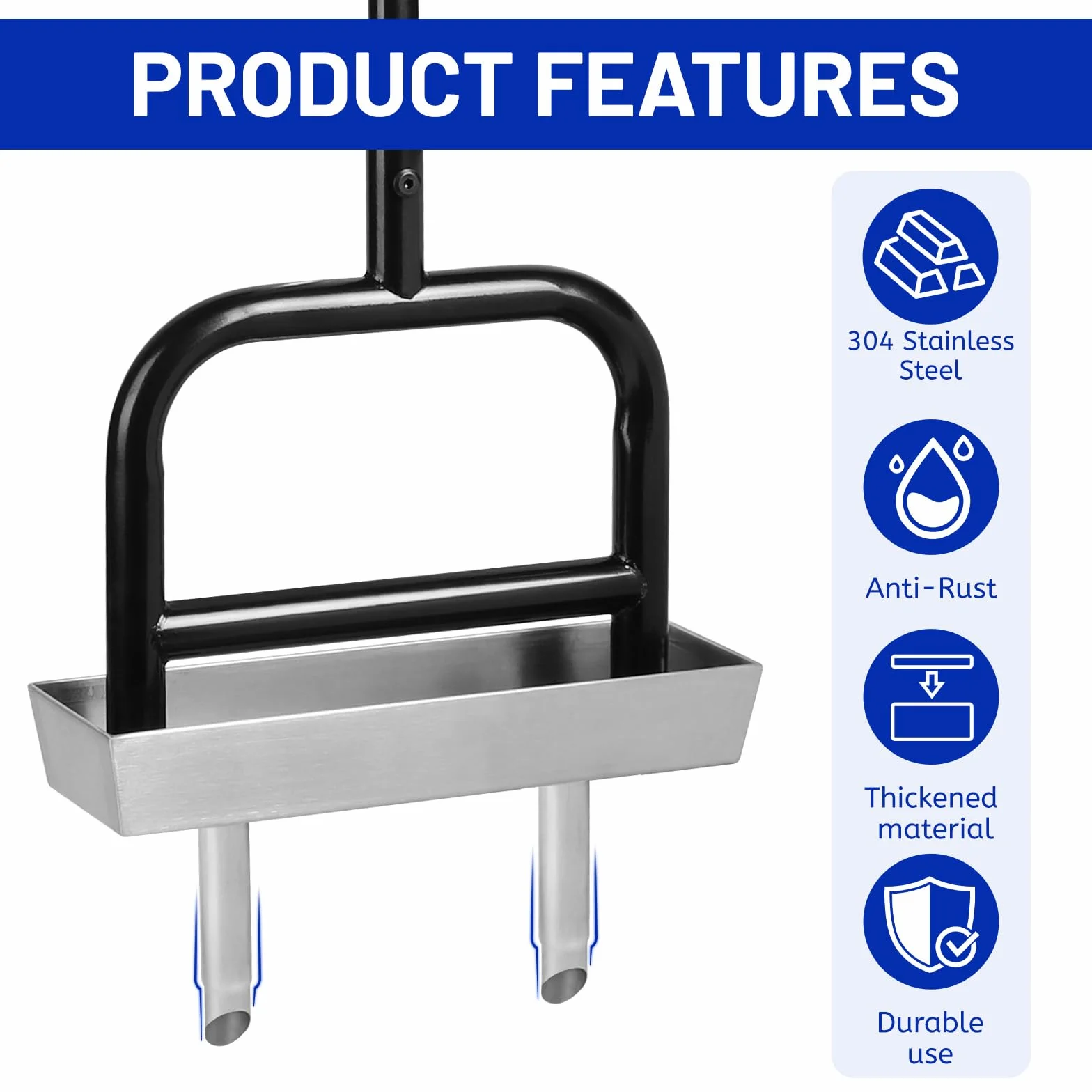 lalago Aerificatore Manuale a 2 Punte con Vano Porta Attrezzi, Scarificatore Manuale 93 cm, Aerazione del Prato, Picchio da Prato per Dissodare Il Terreno e Migliorare Il Prato