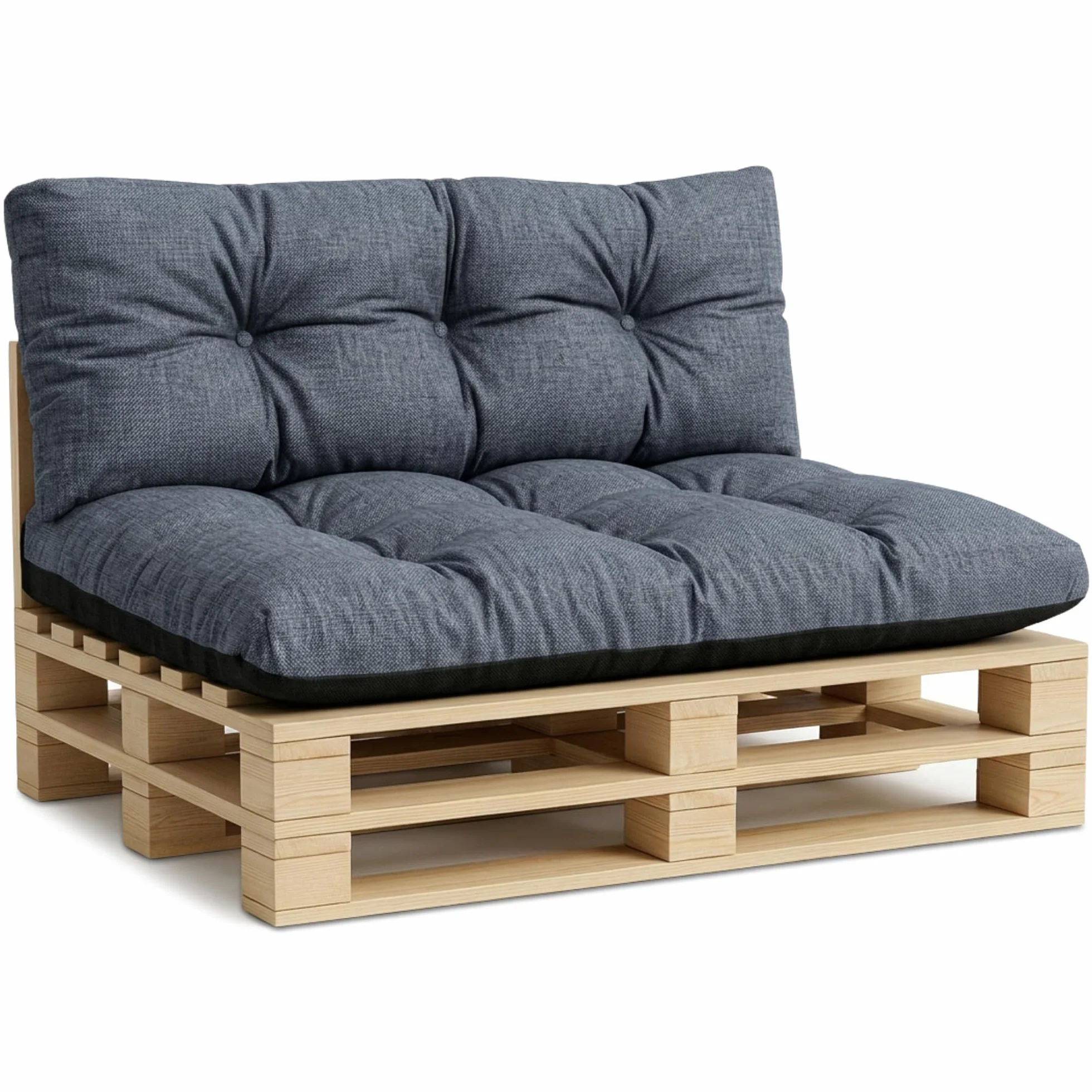 Amazinggirl Cuscini per pallet esterno Cuscino per seduta 120x80 cm - per bancali grandi schienale o seduta da divano panchina da giardino balcone e terrazza 120 x 80 Jeans Lino Ecologico