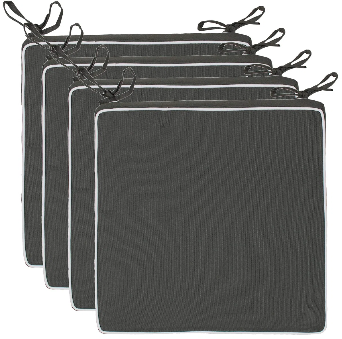 Brandsseller Set 4 Cuscini per Sedia 40x40x4 cm Idrorepellenti Antimacchia Antracite