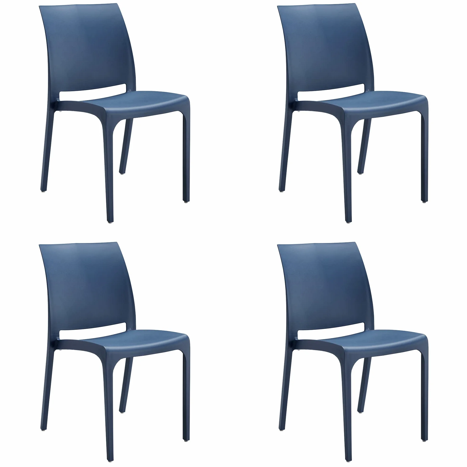 Sedia VOLGA in polipropilene design impilabile per esterno Made in Italy Blu
