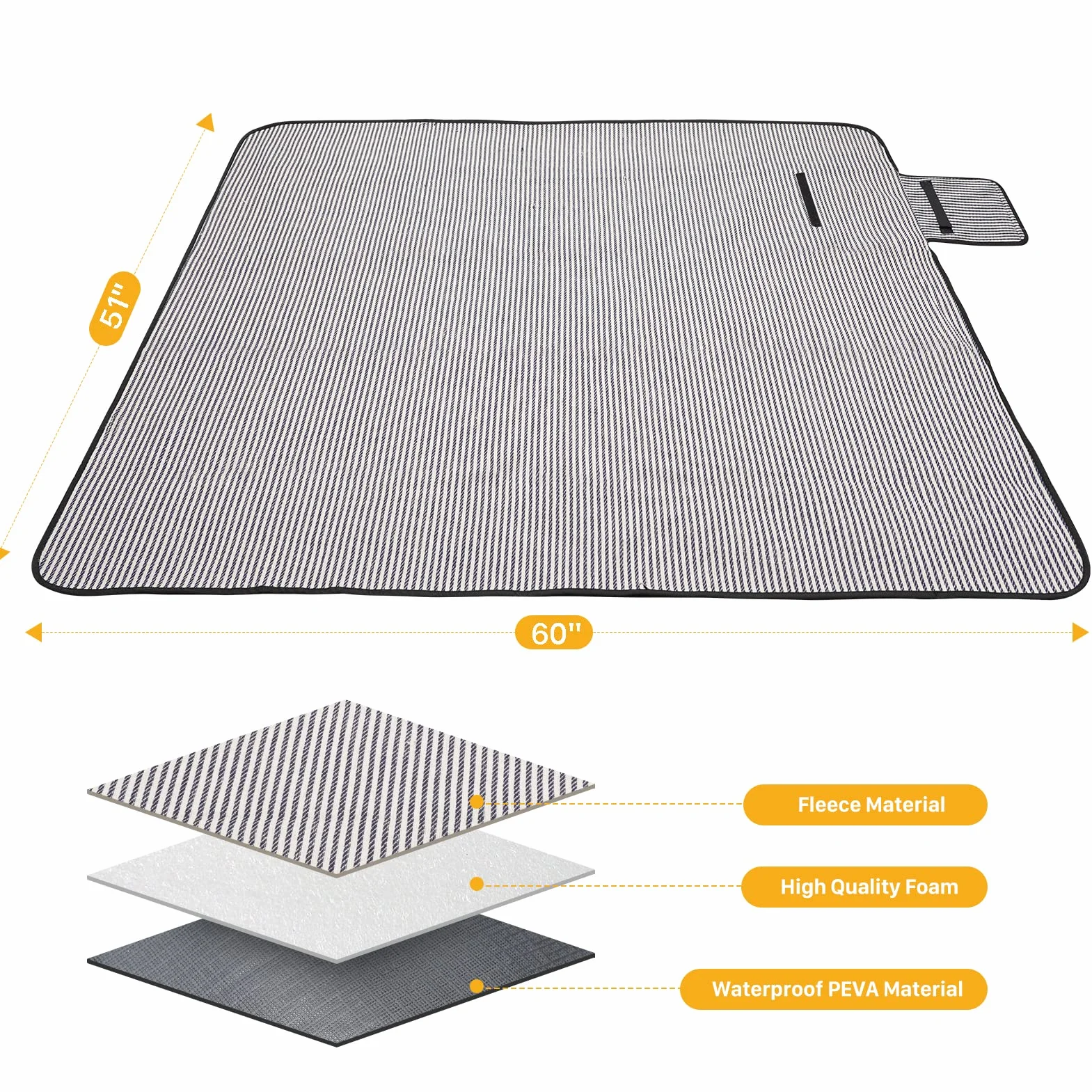 Zaino da picnic per 4, set cestini, borsa termica a prova di perdite, coperta, doppio ponte
