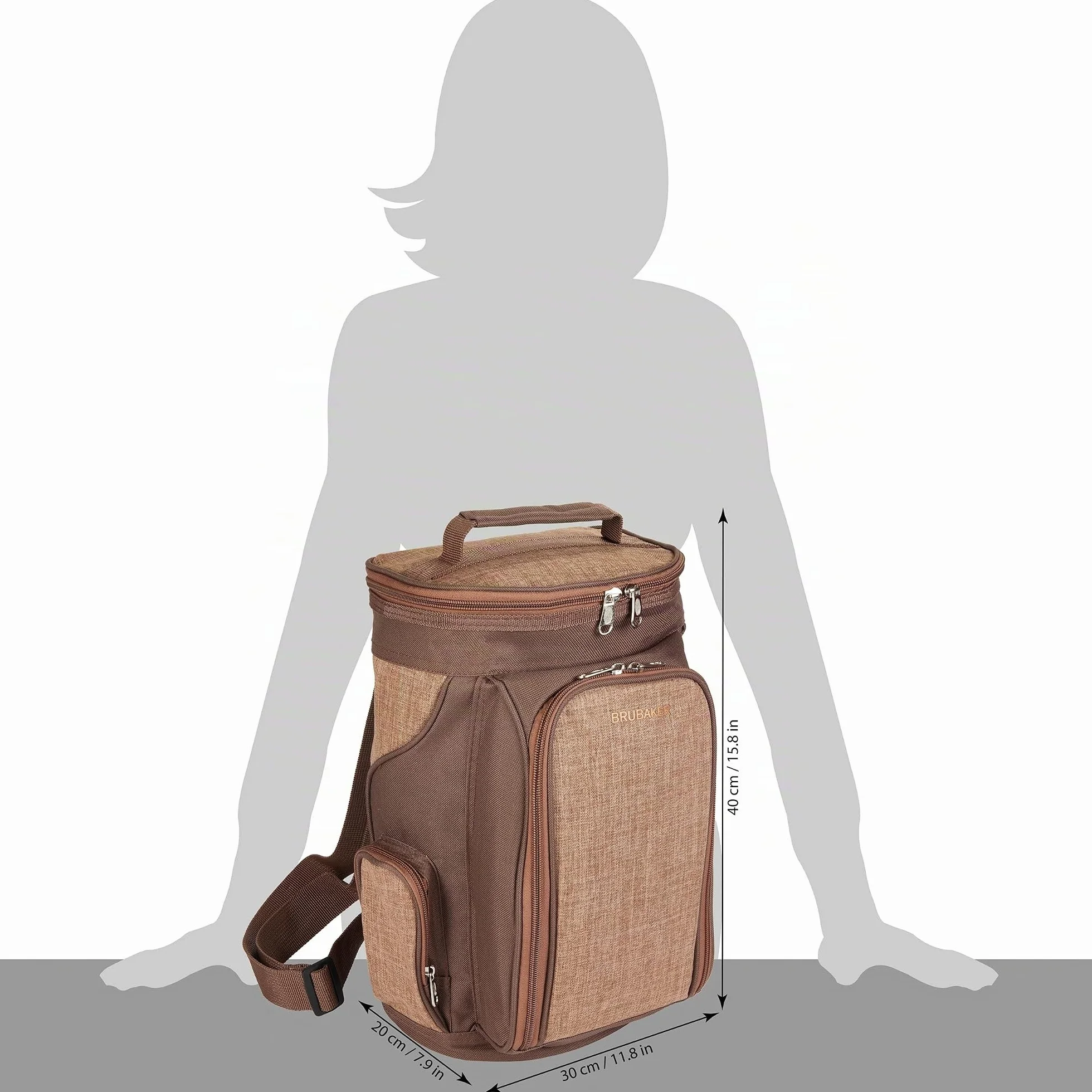 Brubaker Borsa Refrigerante per Vino Isolata Termica Portatile con Maniglia Zaino