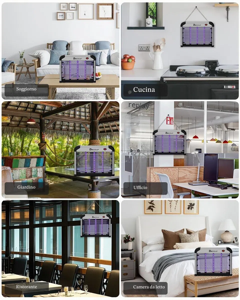 Lampada Antizanzare LED, Durata di 10 Anni, 365+395nm UV LED Lampade Potenziate per Maggiore Attrazione degli Insetti, Zanzariera Elettrica 4200V, Trappola per Moscerini, Zanzare, Falene e Mosche