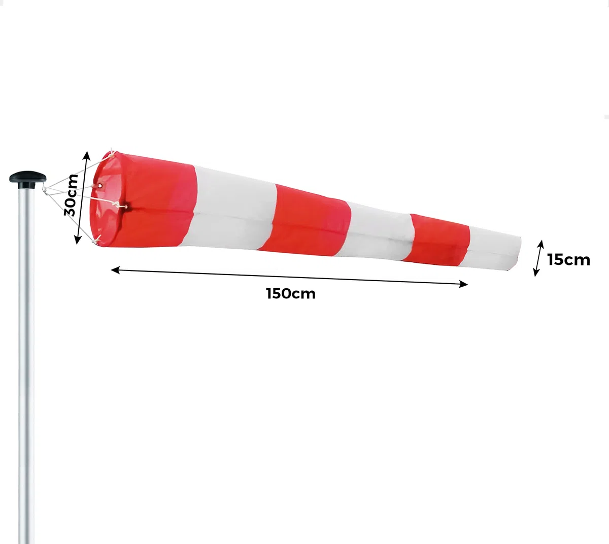 banderuola indicatore di direzione del vento rosso-bianco 180x30x15cm sospensione girevole resistente alle intemperie