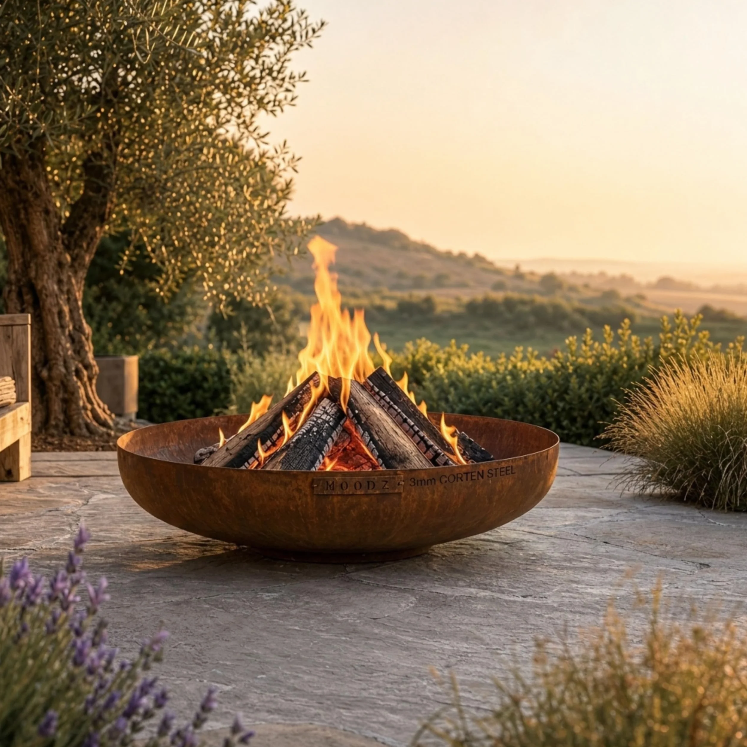 MOODZ Outdoor Living Braciere da Giardino Corten Ø100 cm
