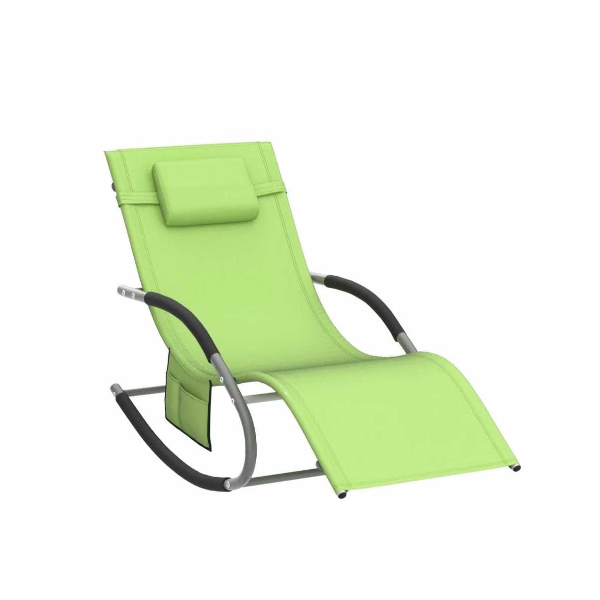 SoBuy Lettino a Dondolo da Giardino in Textilene Verde 150x63x87cm OGS28-GR