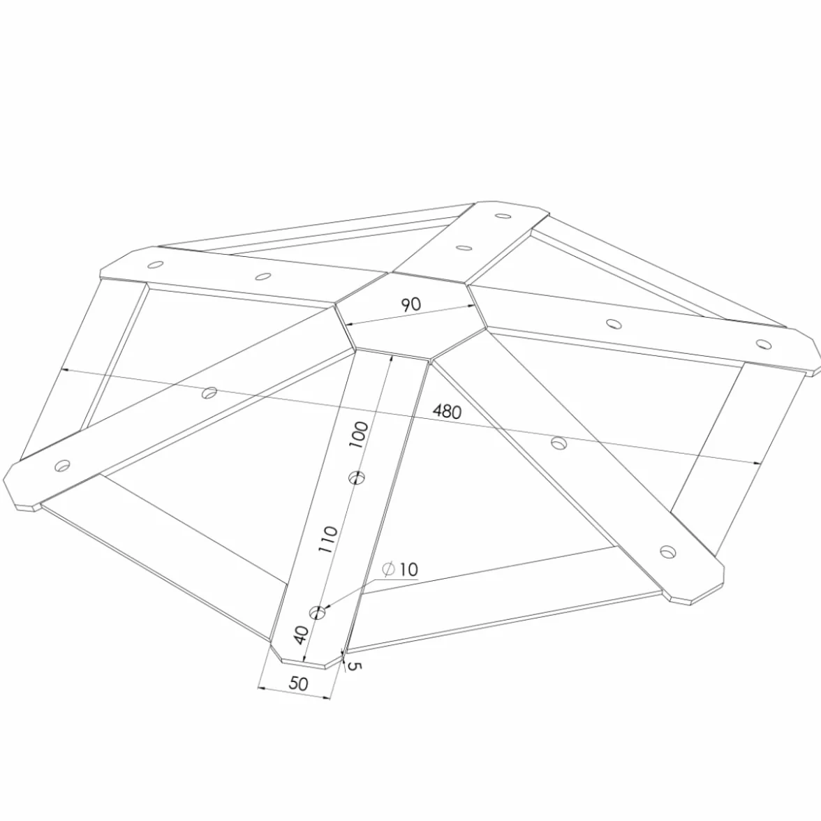 Connettore per tetto per gazebo (6 angoli)