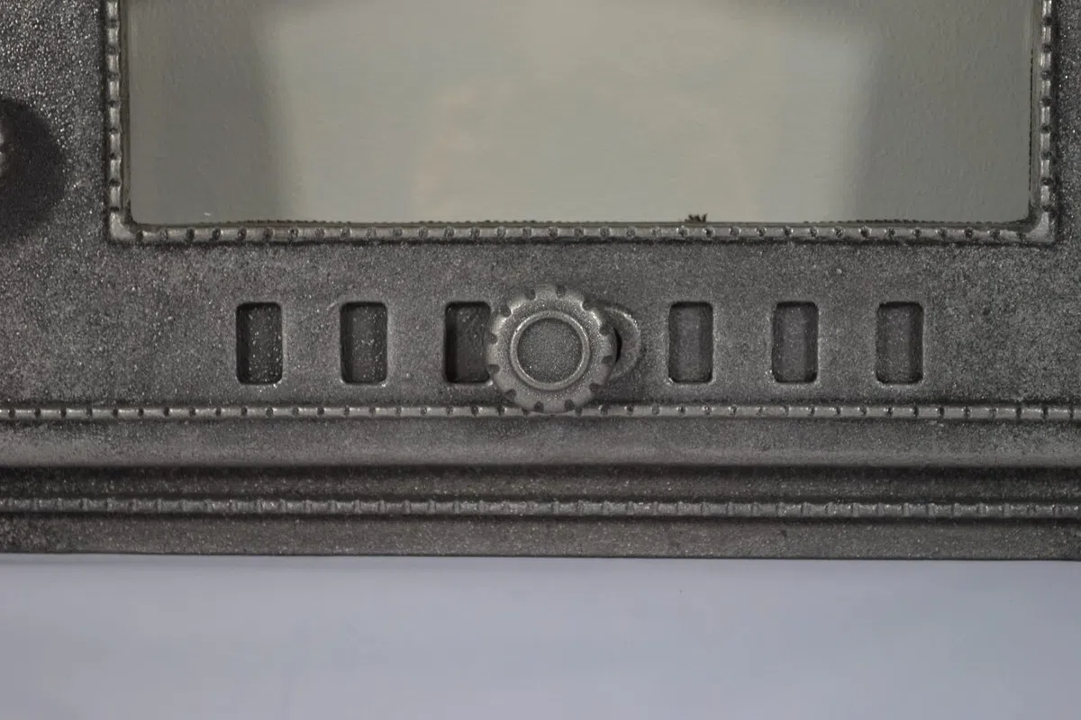 SEZAM Porta del Forno in Ghisa con Vetro Resistente al Calore 48,5 x 6,5 x 27,5 cm Apertura a Destra