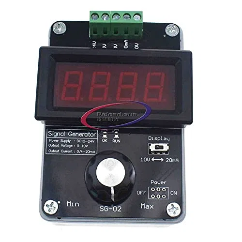 Reland Sun 4-20mA Generatore, generatore di segnale regolabile, DC 0-10V 0 4-20mA Simulatore analogico di tensione corrente per la regolazione del valore PLC Panel LED Test (non ricaricabile)