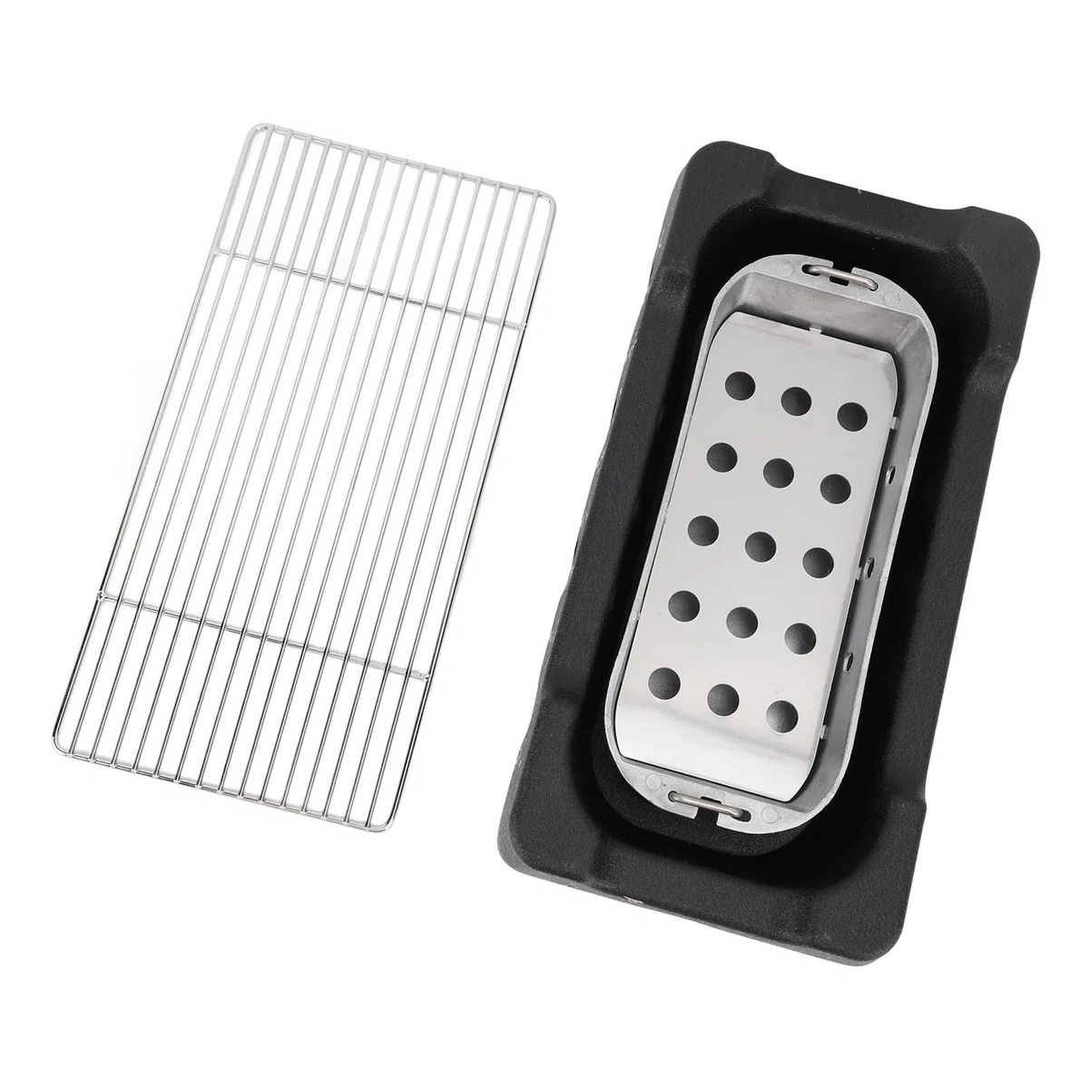Ausla Griglia Hibachi, Griglia per Barbecue Giapponese Portatile a Carbonella con Base in Legno e Rete, Ideale per Campeggio all'aperto e Picnic (XL)