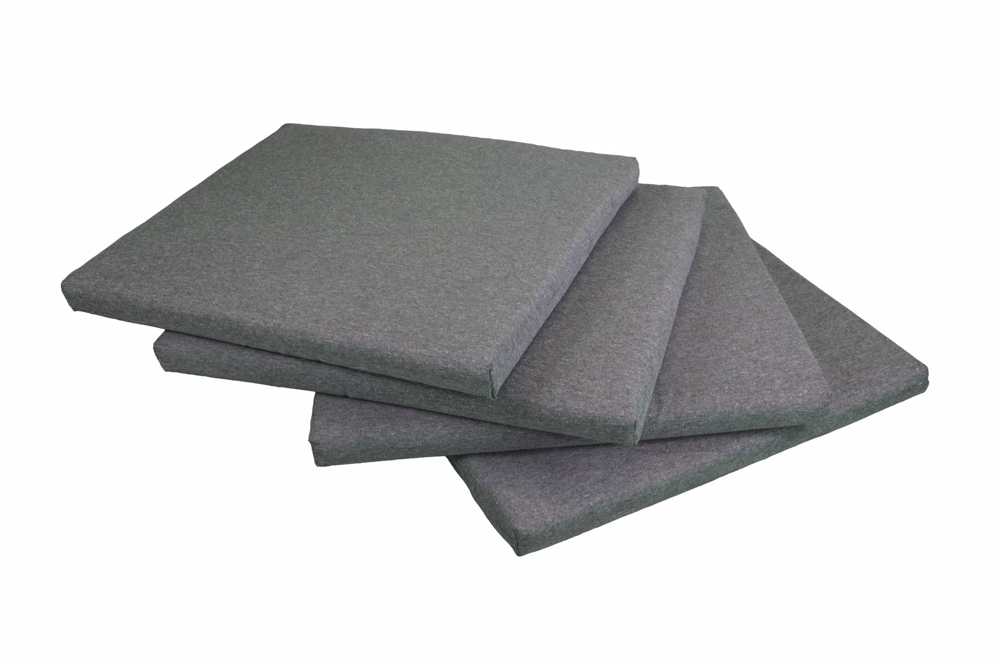 GHIOCUSCINI | Set di 4 Cuscini da Esterno per Salottino in Rattan, COLORE GRIGIO, Tessuto Cotone/Poliestere, Sfoderabile, 58 x 51 cm, Alto 5 cm, Made in Italy