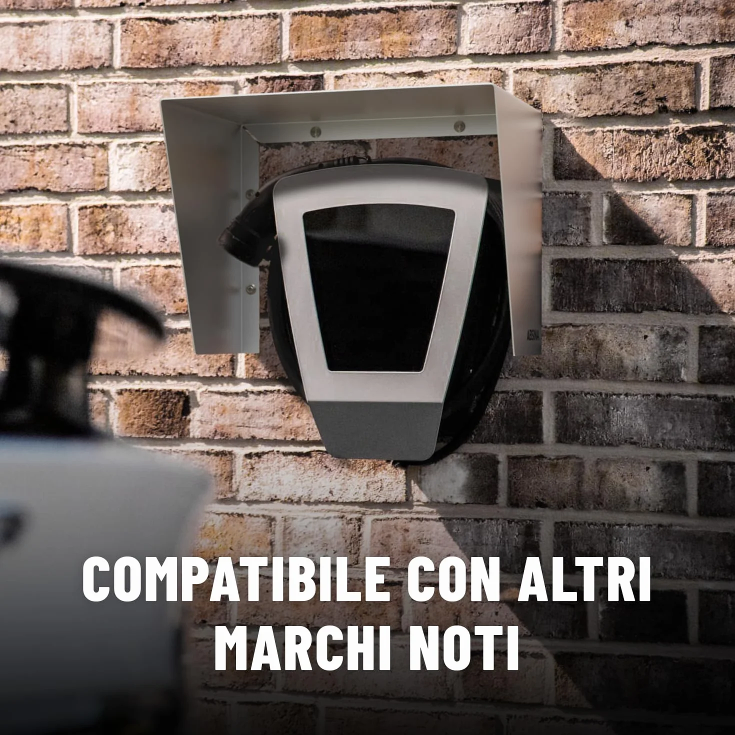 ABSINA Tetto in Acciaio per Stazione di Ricarica 45,4 x 25,6 x 30,2 cm - Tettoia Protettiva per Wallbox
