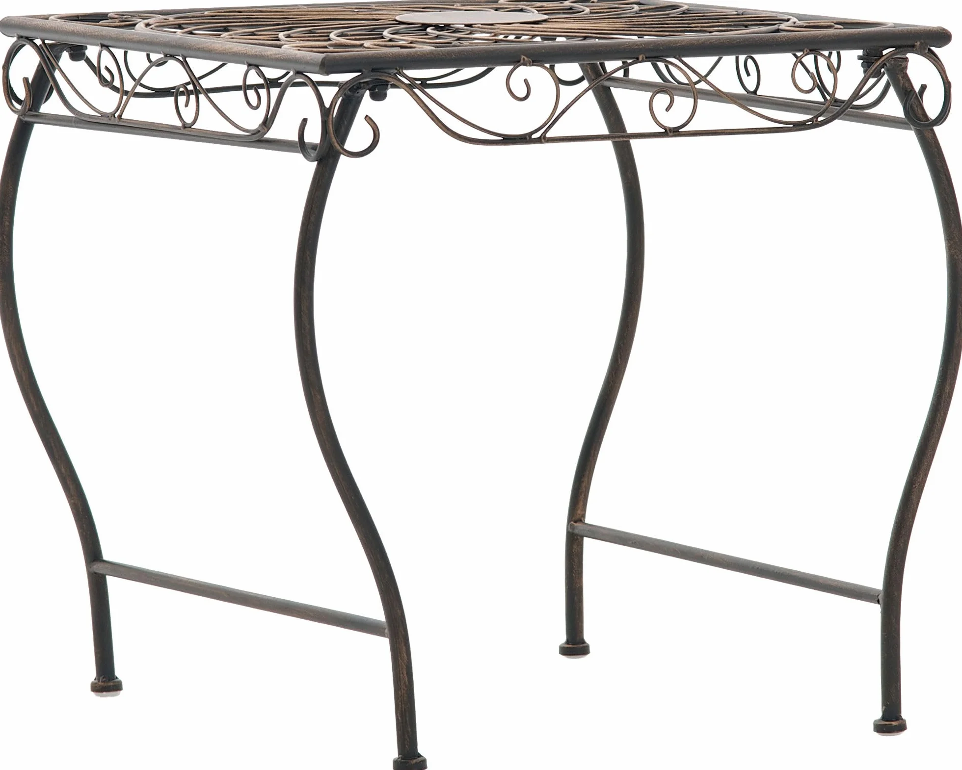 CLP Tavolino da Giardino in Ferro Zarina, Stile Liberty Romantico, Idrorepellente, Bronzo