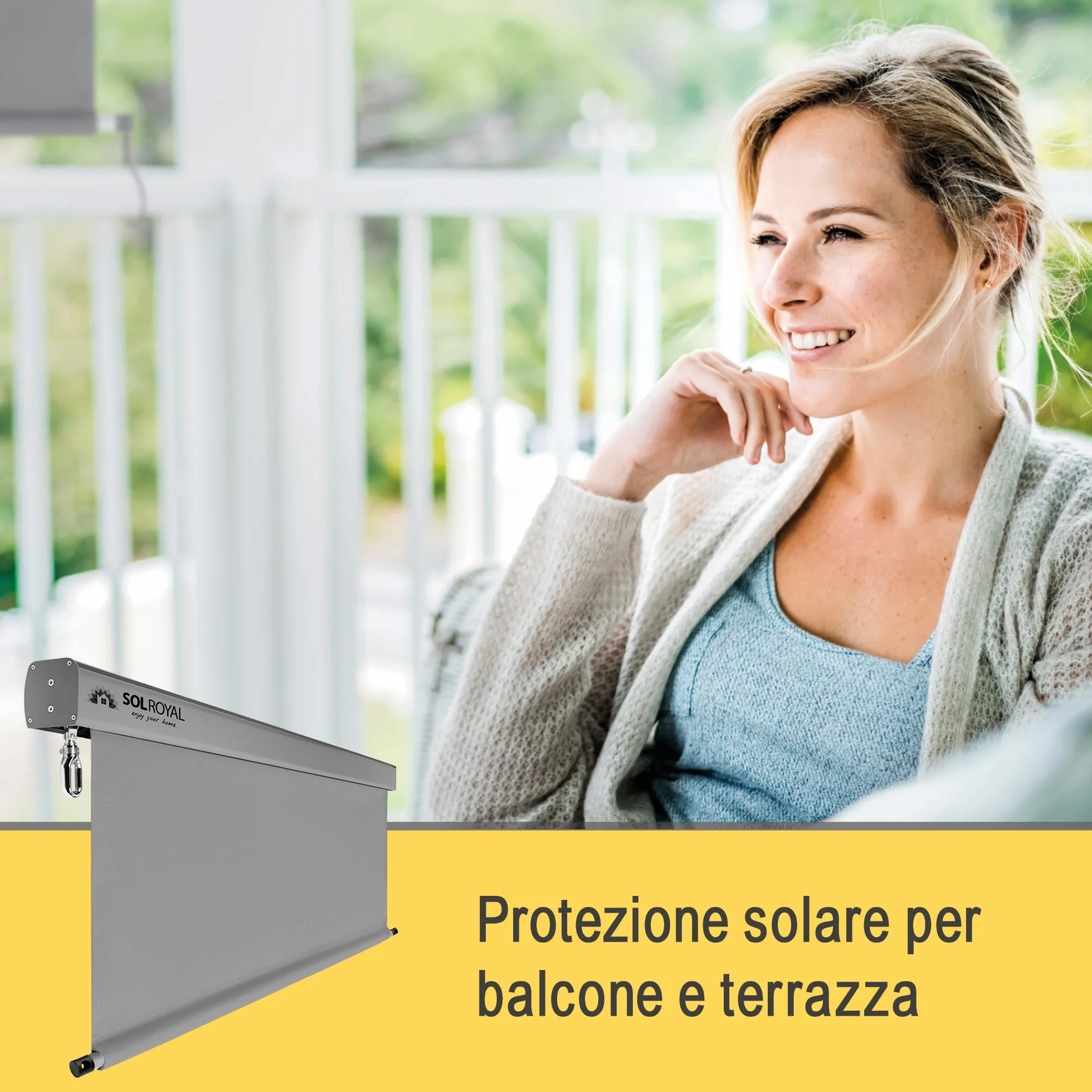 Sol Royal Tenda da sole verticale 180x250 cm MS5 idrorepellente Grigio