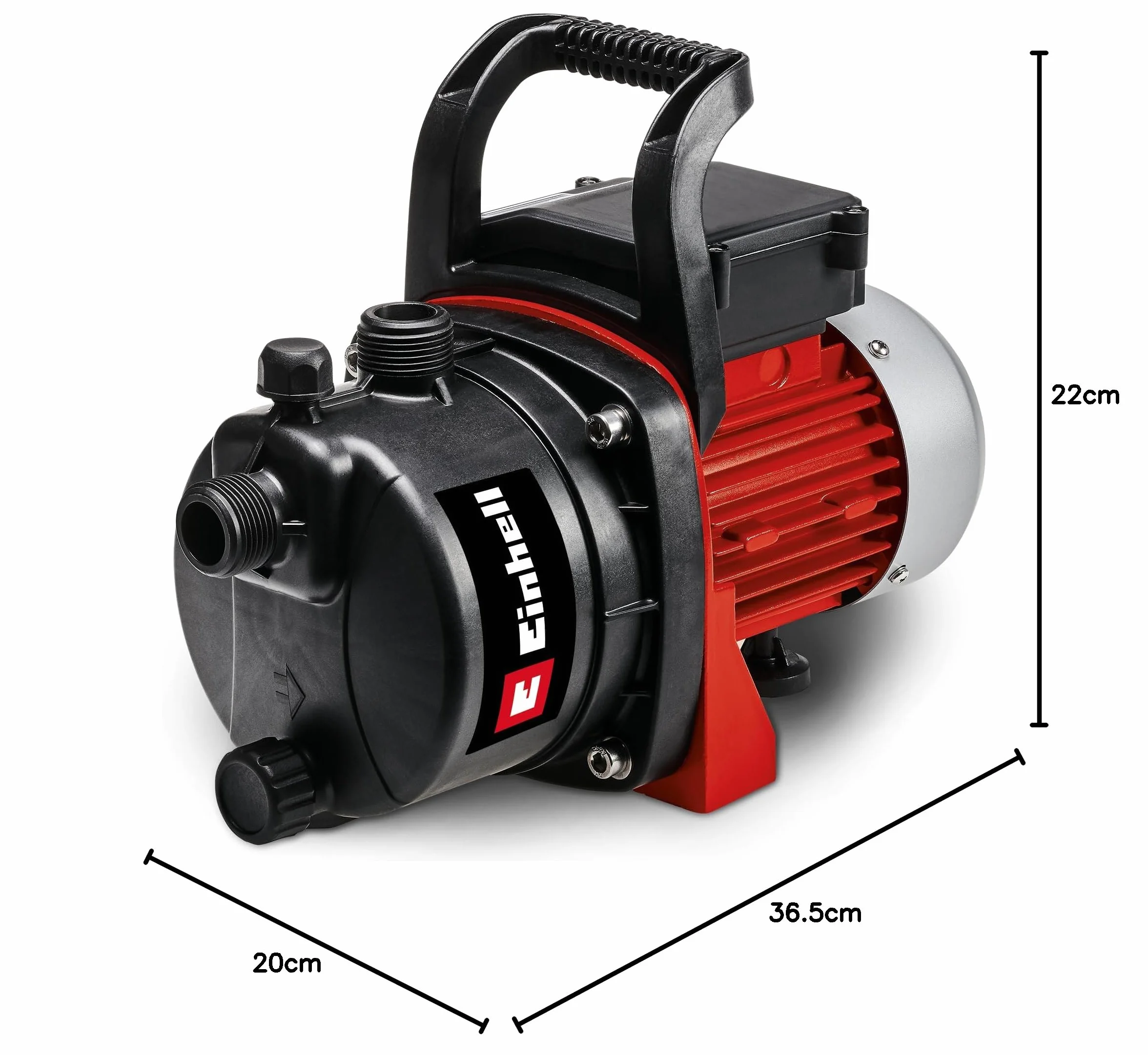 Einhell Pompa Da Giardino Gc-Gp 6538, 650 W, Pressione 3,6 Bar, Portata 3.800 L/H, Rosso Nero, 36.5 x 20 x 22 cm