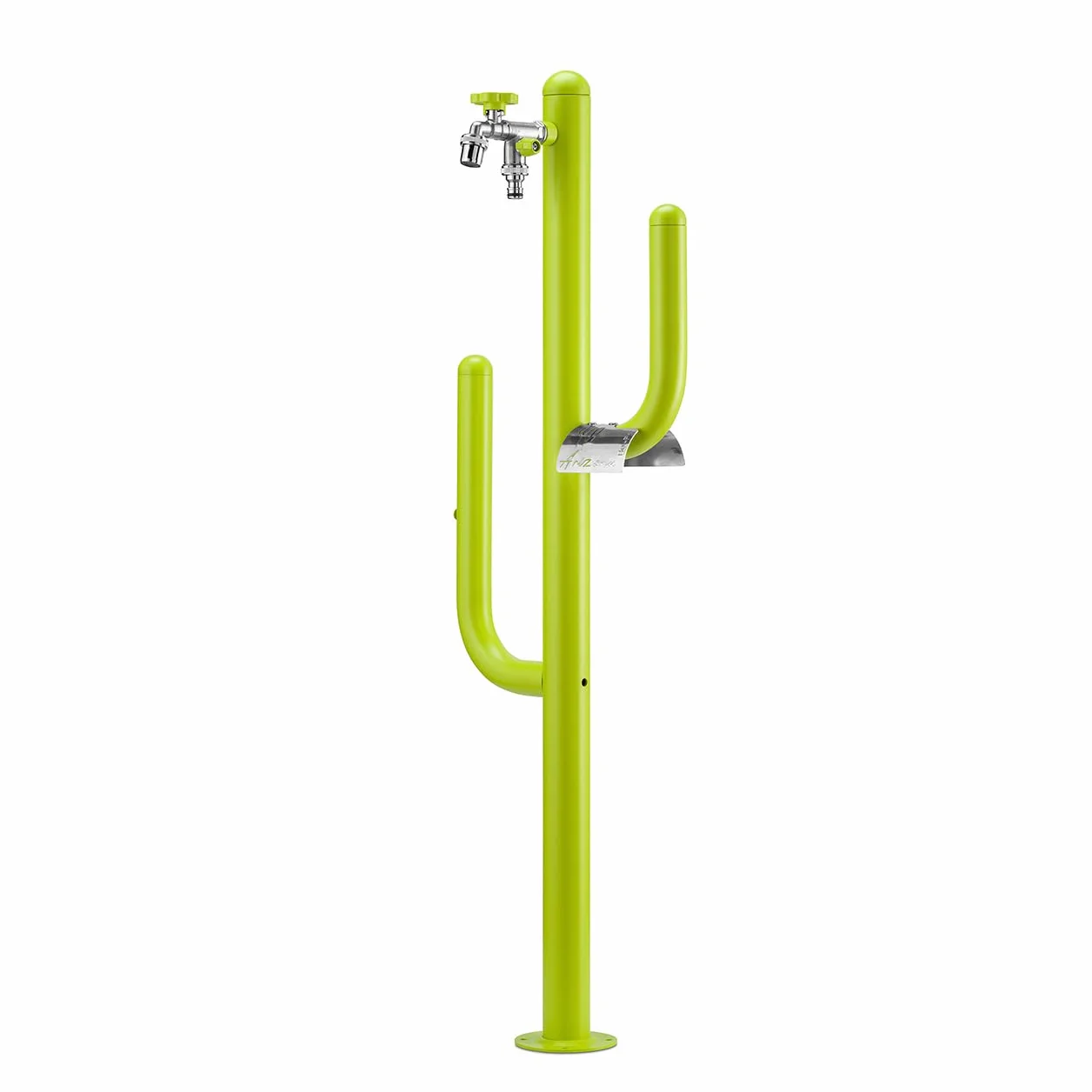 Fontana a colonna Arizona 42/ARZ completa di impianto, doppio rubinetto e porta tubo (VERDE ACIDO)