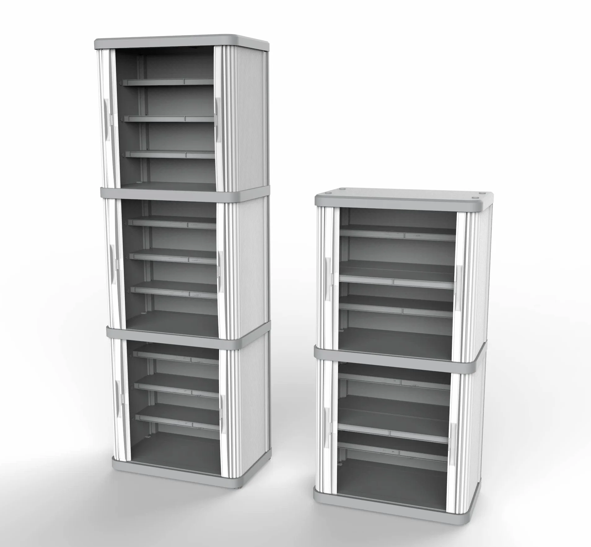 Terry - Rolling Space Cab 2, Armadio a 2 Vani con Due Antine Scorrevoli, 2 Ripiani Interni Modulabili, da Interno e Esterno, in Plastica, 59x36x115 cm