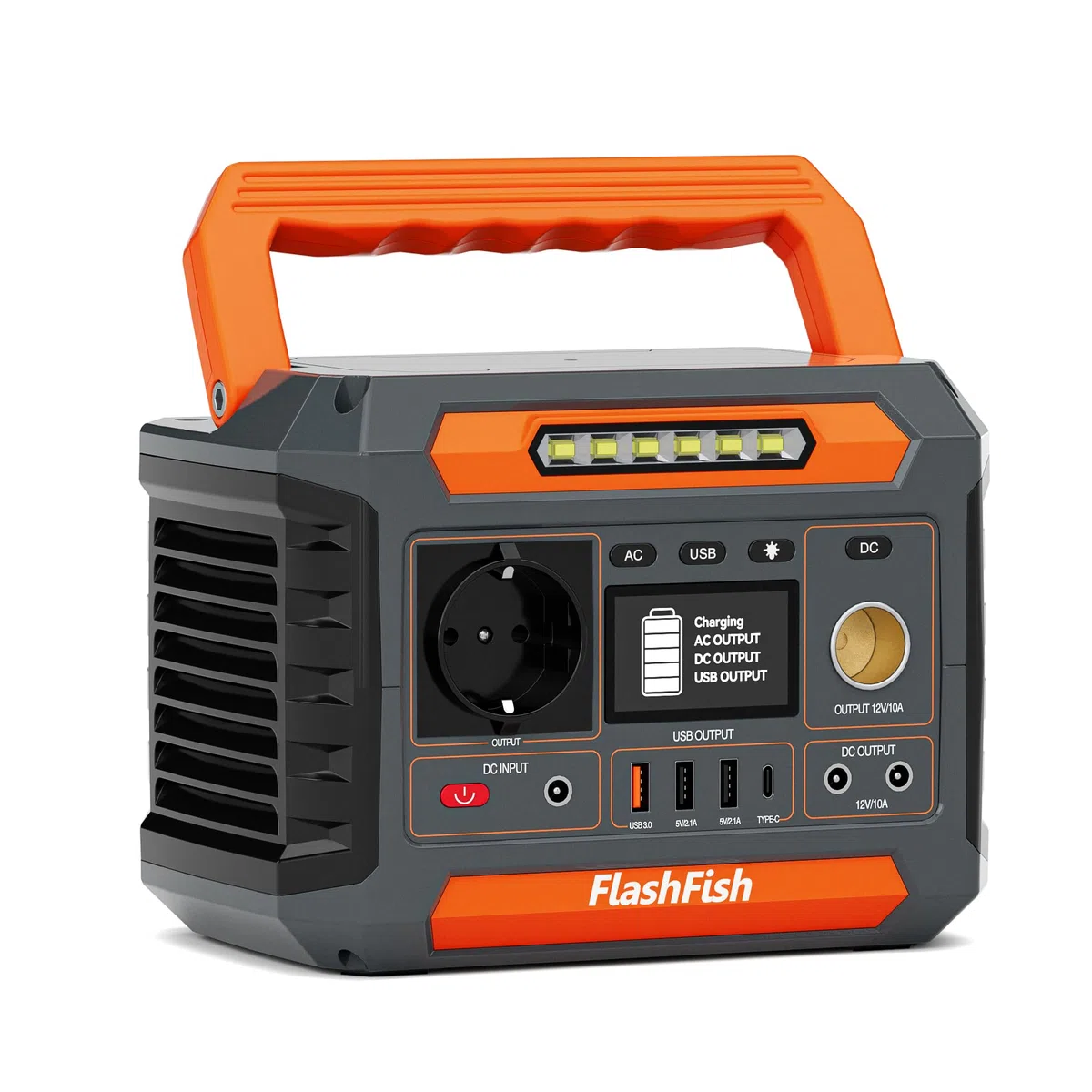 FlashFish P66A - Generatore solare portatile 144,3 Wh, 200 W con 230 V AC/DC/USB/tipo C/LED, generatore di corrente per campeggio, viaggi, in viaggio, in viaggio, alimentazione di emergenza