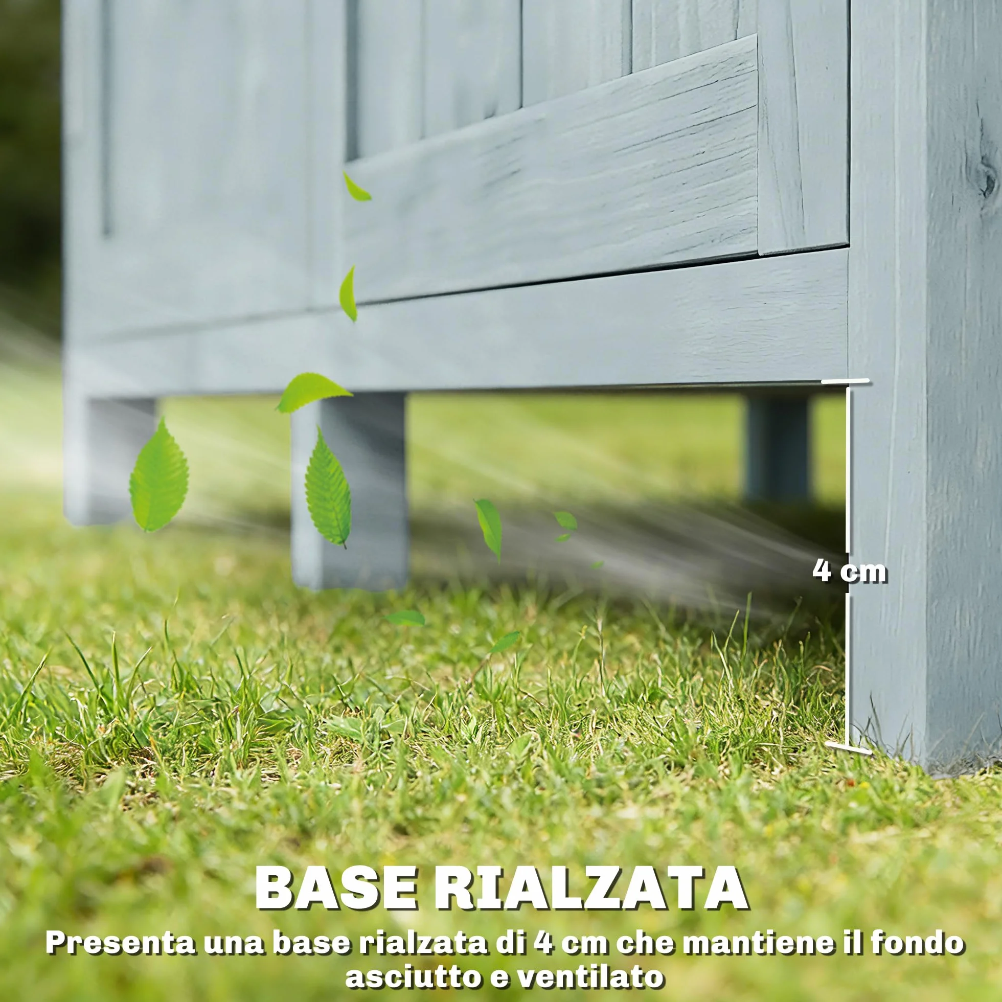 Outsunny Armadio da Giardino in Legno di Abete con Kit Antiribaltamento, Casetta Porta Attrezzi da Esterno con 2 Ante Bloccabili, 2 Ripiani, 10 Ganci, Tetto Inclinato Asfalto, 85x54x170 cm, Grigio