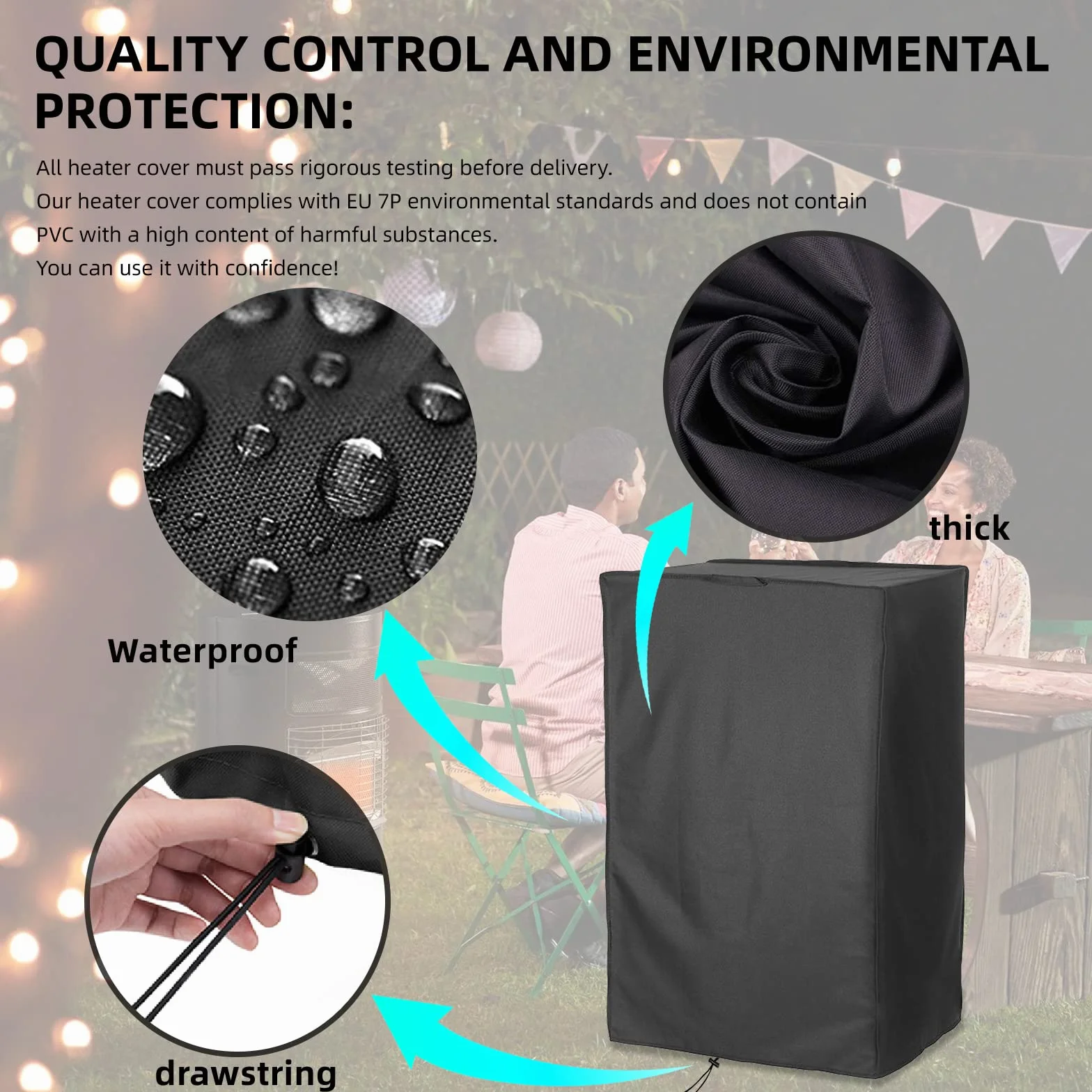 Telone Stufa a Gas Bombola 210D Oxford Impermeabile Resistente Polvere 46x38x74cm