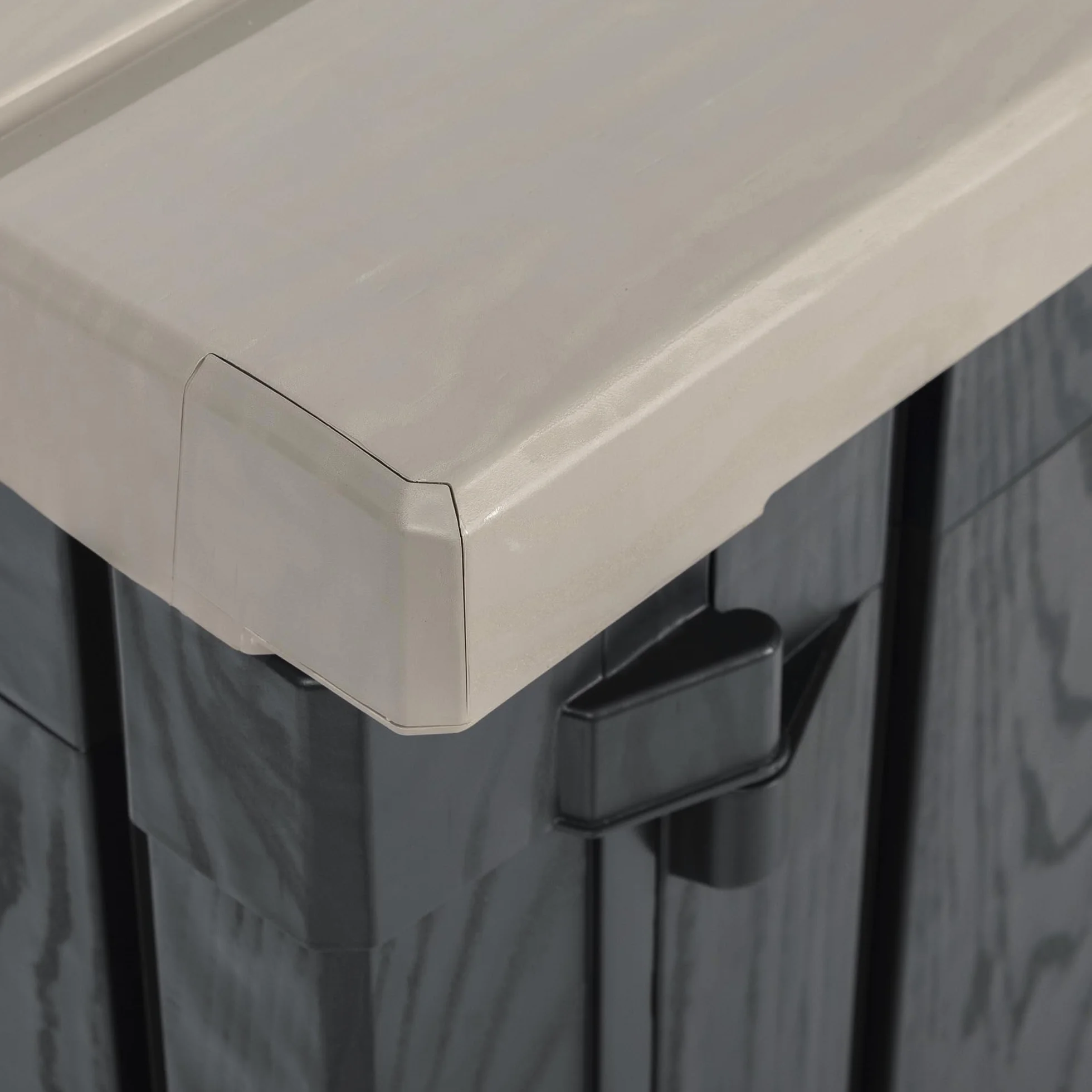 TOOMAX Stora Way Baule da 842L portattrezzi effetto legno antracite/grigio tortora 129,5x74,5x111h cm