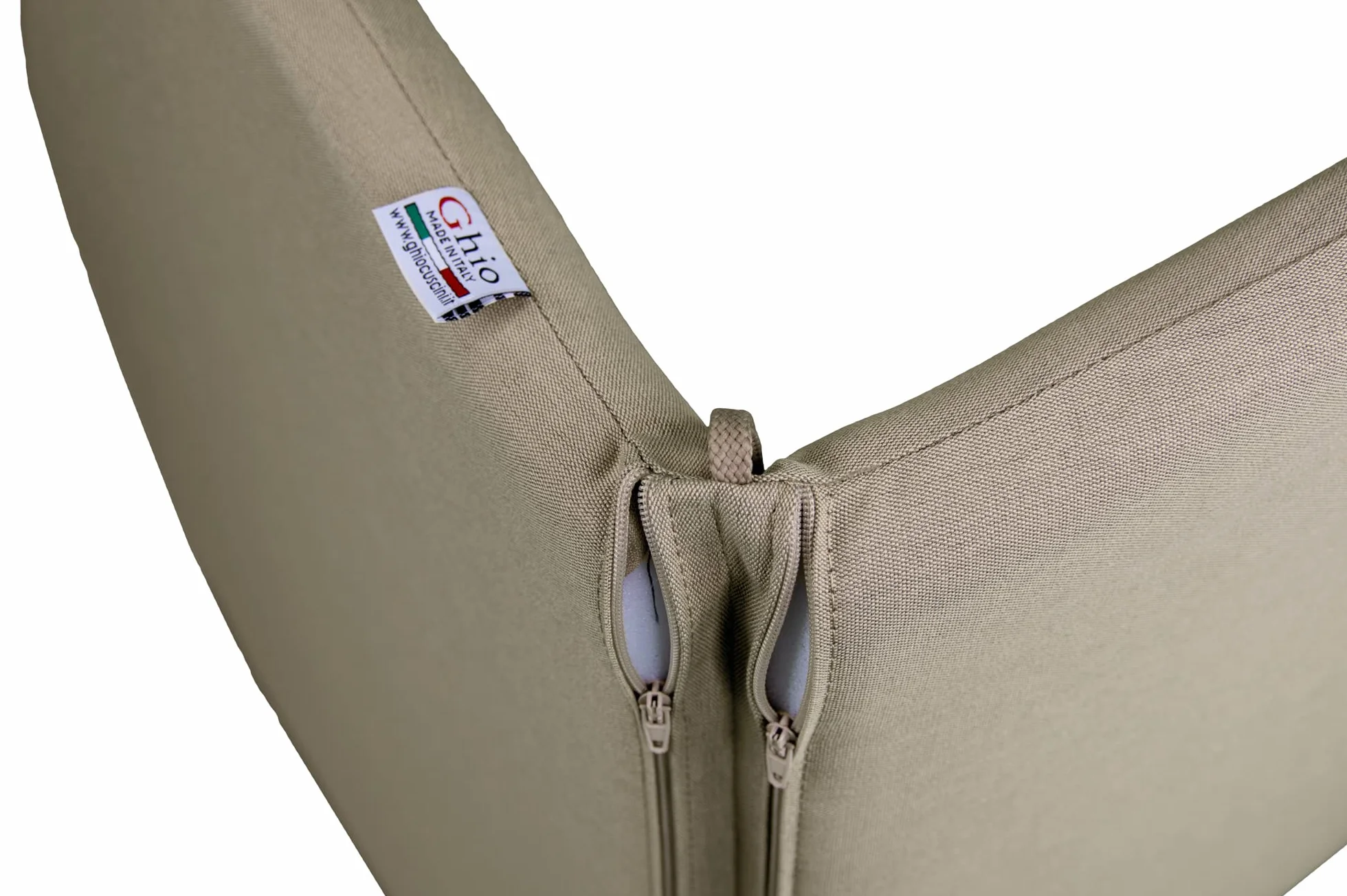 GHIOCUSCINI | Set di 2 Cuscini da Esterno per Sedia Ronda emu, Colore LINO in Tessuto Acrilico Dralon, Sfoderabile, 96 x 46 cm, Alto 4 cm, Made in Italy
