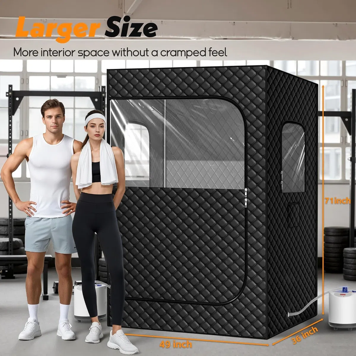 Tenda per sauna a vapore portatile 2 posti con controllo vapore 9 livelli, 2 vaporizzatori, sedie