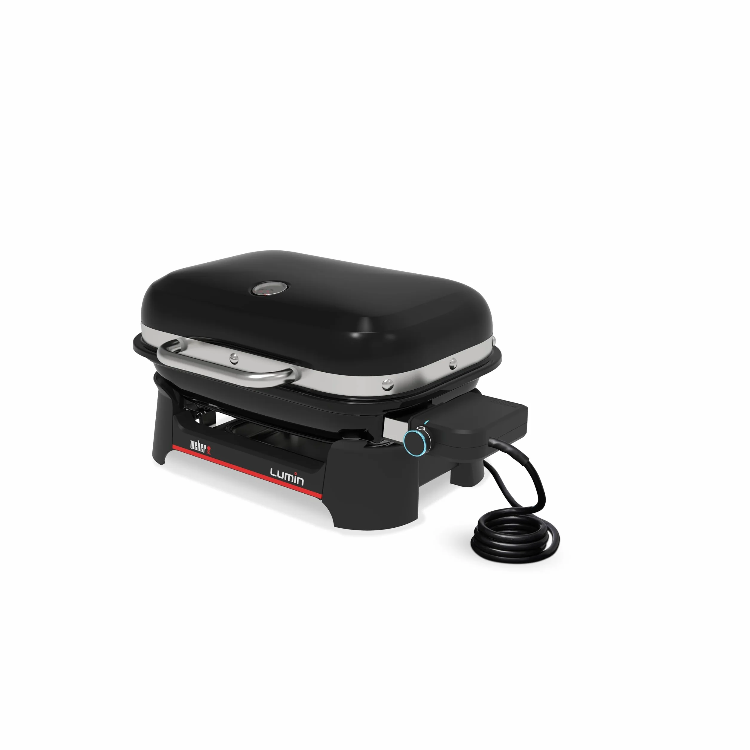 Weber Lumin Compact Barbecue Elettrico Portatile, 315°C, Griglie in Ghisa Smaltata, 43x32 cm, Nero